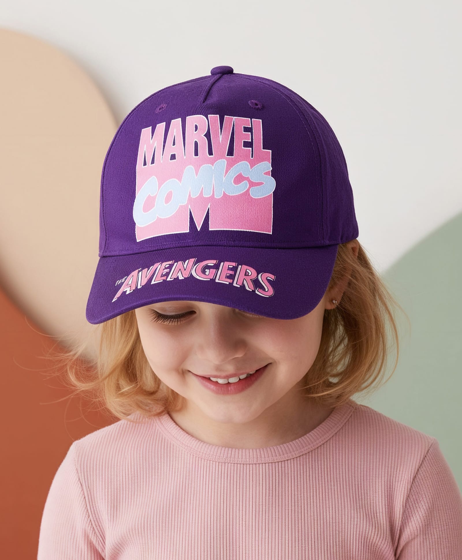 Pine Kids Marvel Summer Caps with Avengers Graphics Print Purple - Diameter 30 cm-image-5