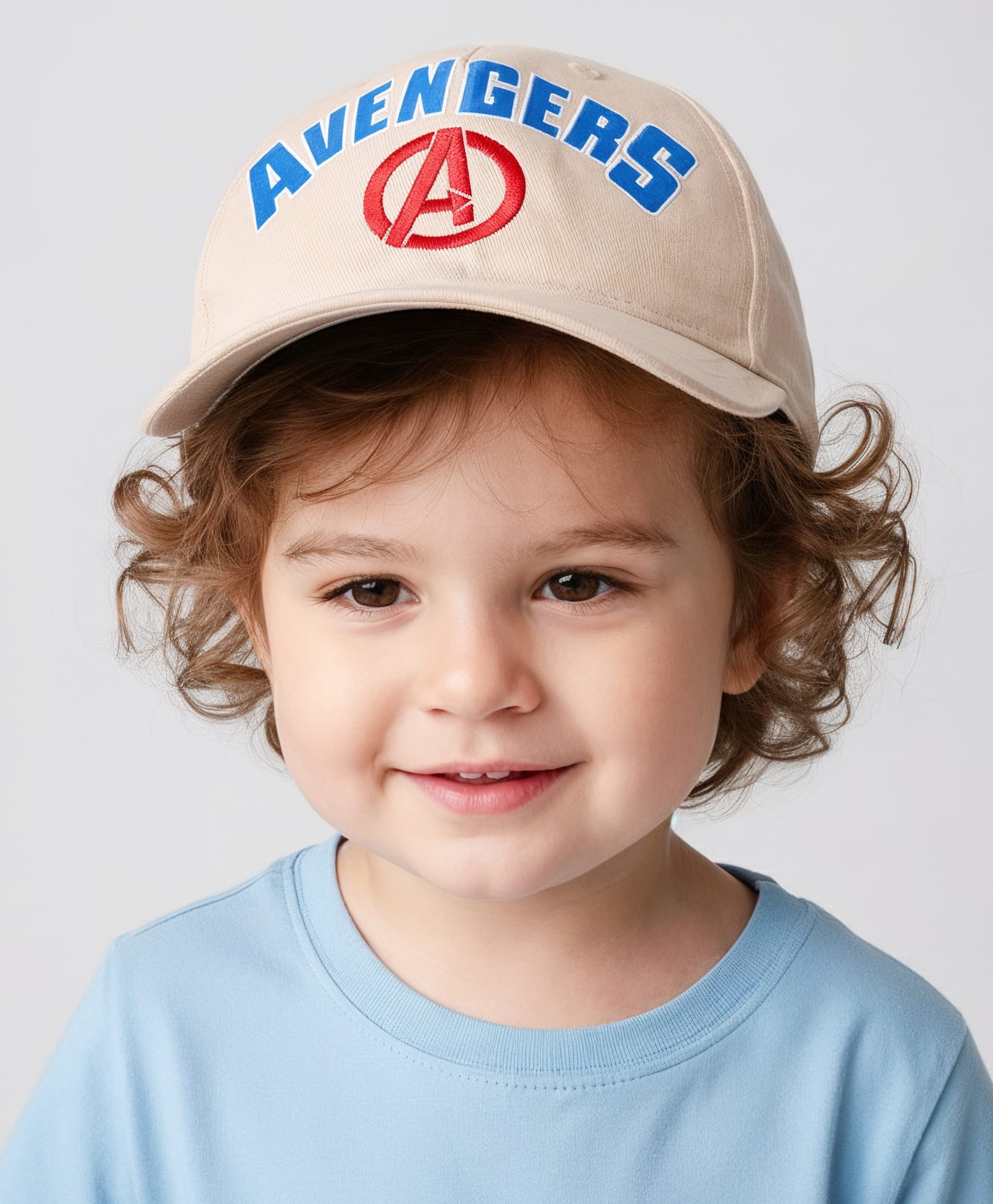 Pine Kids Marvel Summer Caps Caps with Avenger Graphics & Badge Detailing Beige - Diameter 28 cm-picture-27