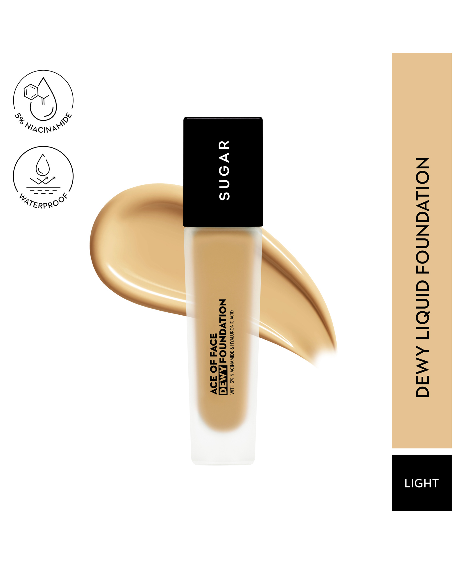SUGAR Cosmetics Ace Of Face Dewy Foundation with 5% Niacinamide & Hyaluronic Acid | Lasts upto 18hrs | 30 ml - 17 Raf-image-6