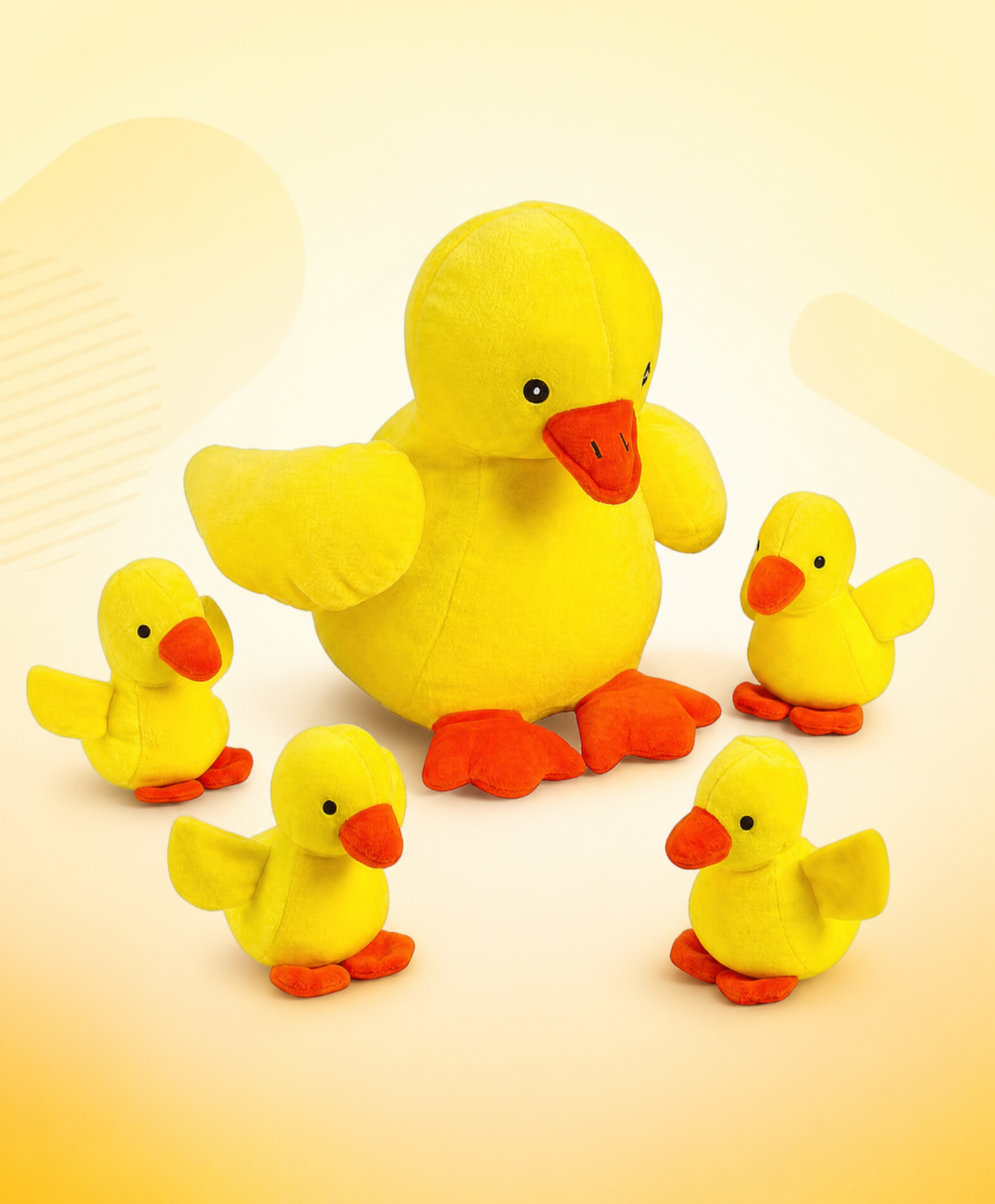 Babyhug Plush Mom Duck Stuffed with 4 Stuffed Wind Up Duck Babies Plush Toys Yellow - Height 25 cm-image-30