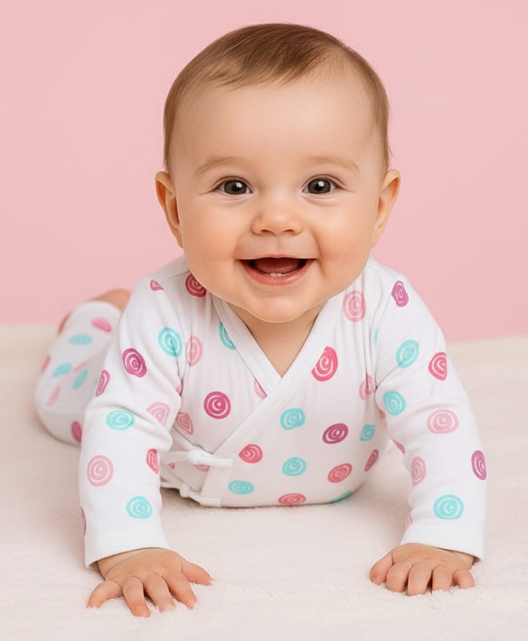 The Mom Store Full Sleeves Rose Printed Romper - Multi Colour-image-9
