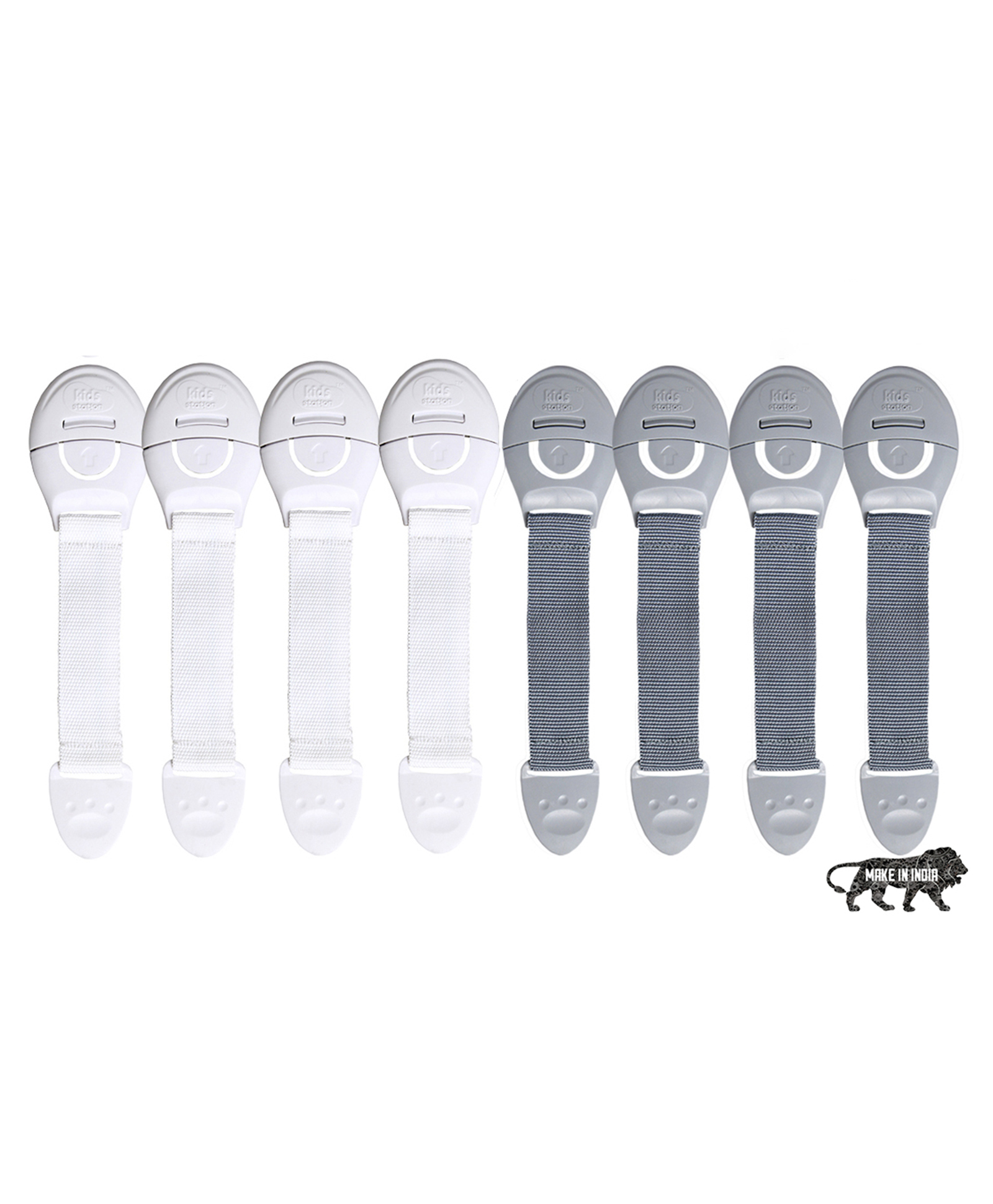 Kids Station Furniture Safety Locks for Kids, Pack of 4 Grey + 4 White,Safety, Locks for Drawers, Cabinets, Fridge, Cupboard Lock, Strong and Adhesive Safety Locks-image-47