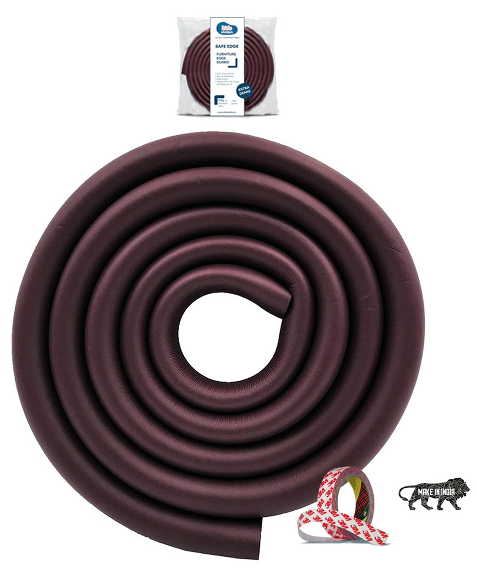 Kids Station NBR BPA-Free Baby Safety Edge Protector - Edge Protector Strip for Infants, Sharp Edges - Toddler proofing Cover - Childproof Guards - High Dense Foam Cushion - U shaped - 2m Long (Brown)-image-10