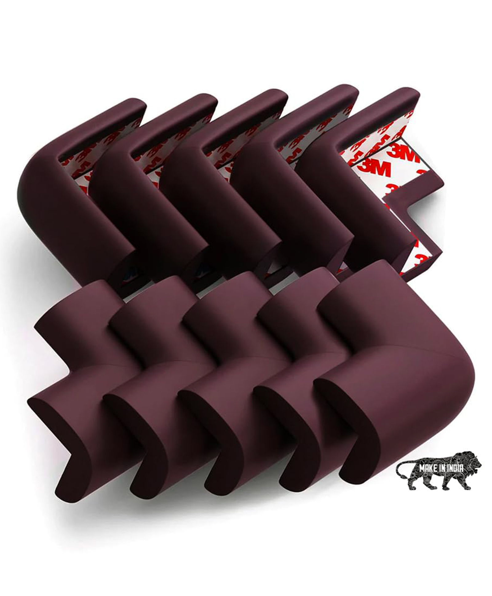 Kids Station Table Corner Protector for Sharp Edge for Baby Safety - Kids Safety, Toddler Safety - Corner Guards for Newborns and Infants - Pre-Taped, Baby Proofing - Density 60g m, 3cm Thick (Pack of 10, Brown)-image-10