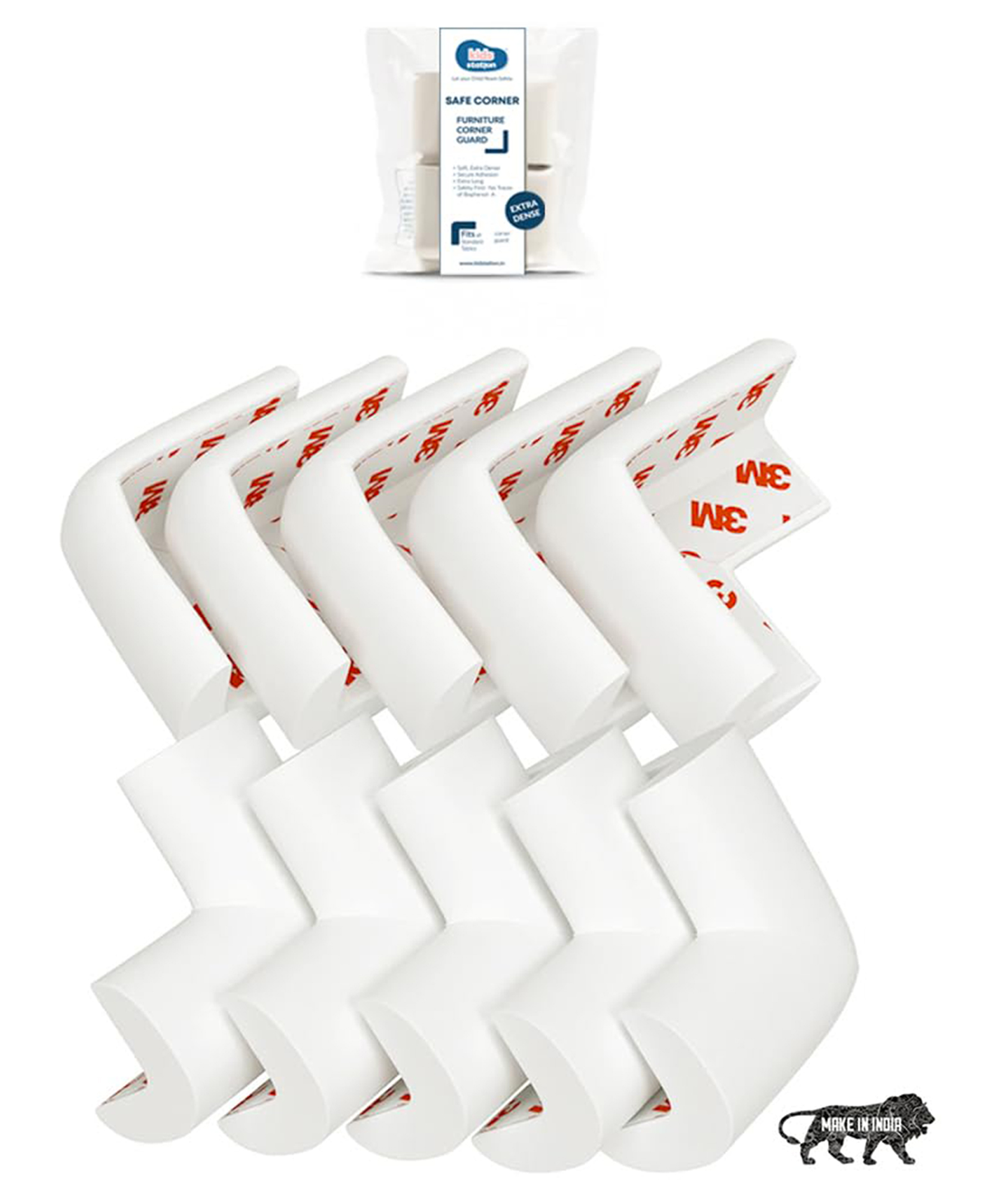 Kids Station Table Corner Protector for Sharp Edge for Baby Safety - Kids Safety, Toddler Safety - Corner Guards for Newborns and Infants - Pre-Taped, Baby Proofing - Density 60g/m, 3cm Thick (Pack of 10, Off-White)-image-27