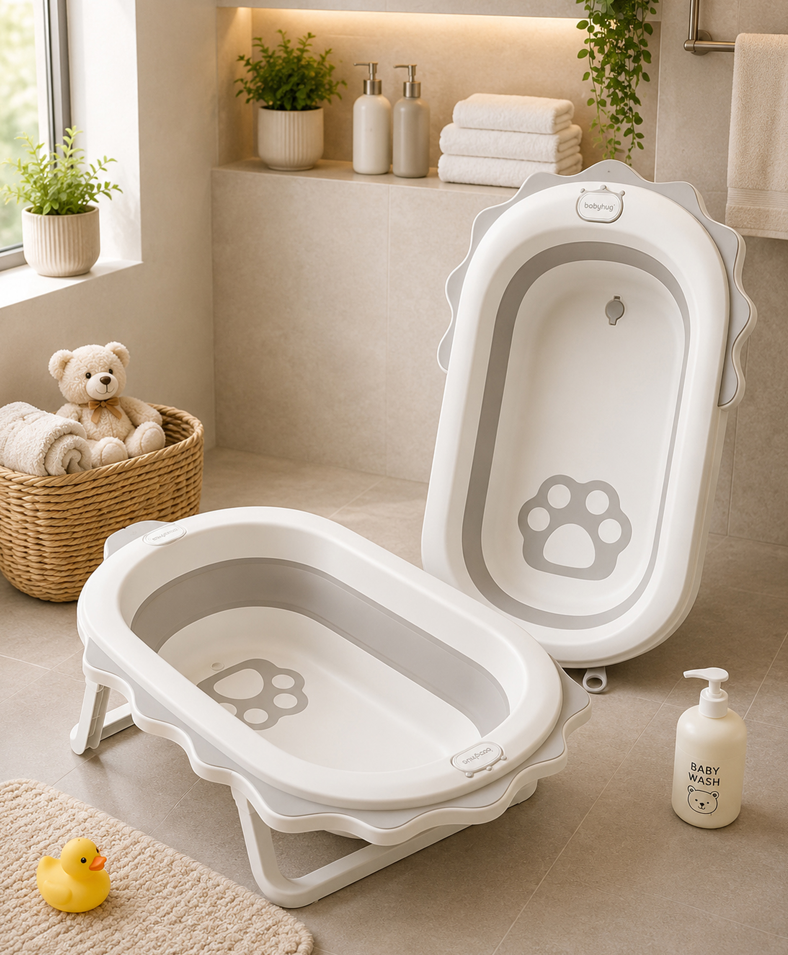 Babyhug Foldable Bath Tub - Grey-image-36