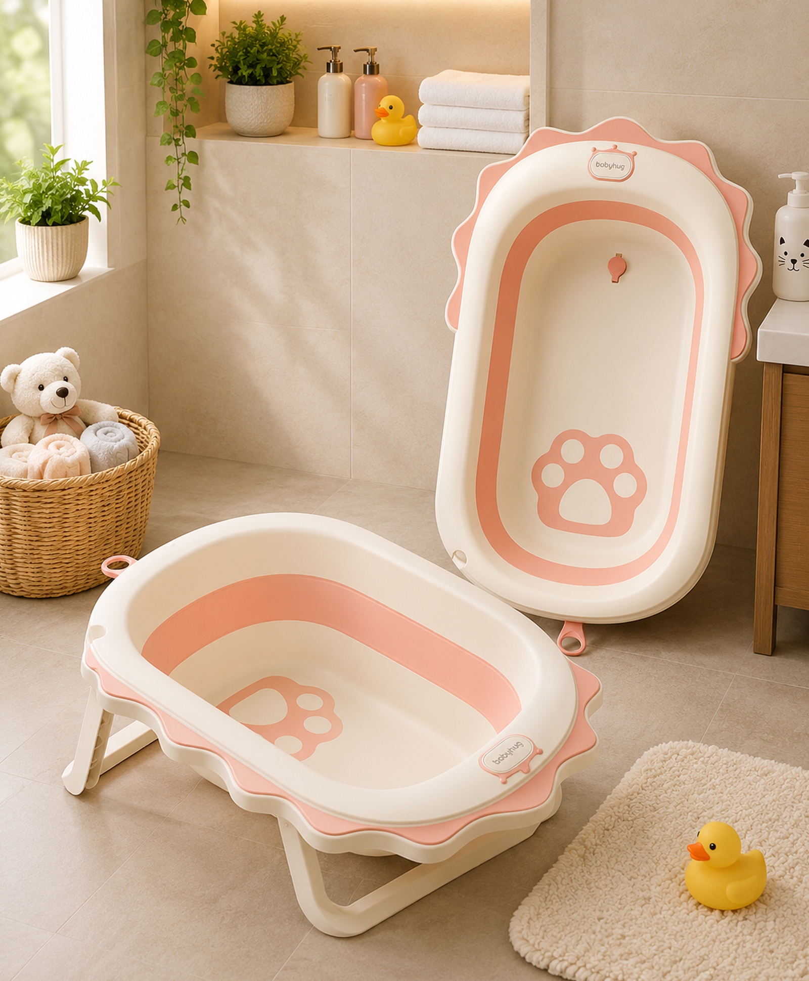 Babyhug Foldable Bath Tub - Pink-image-41