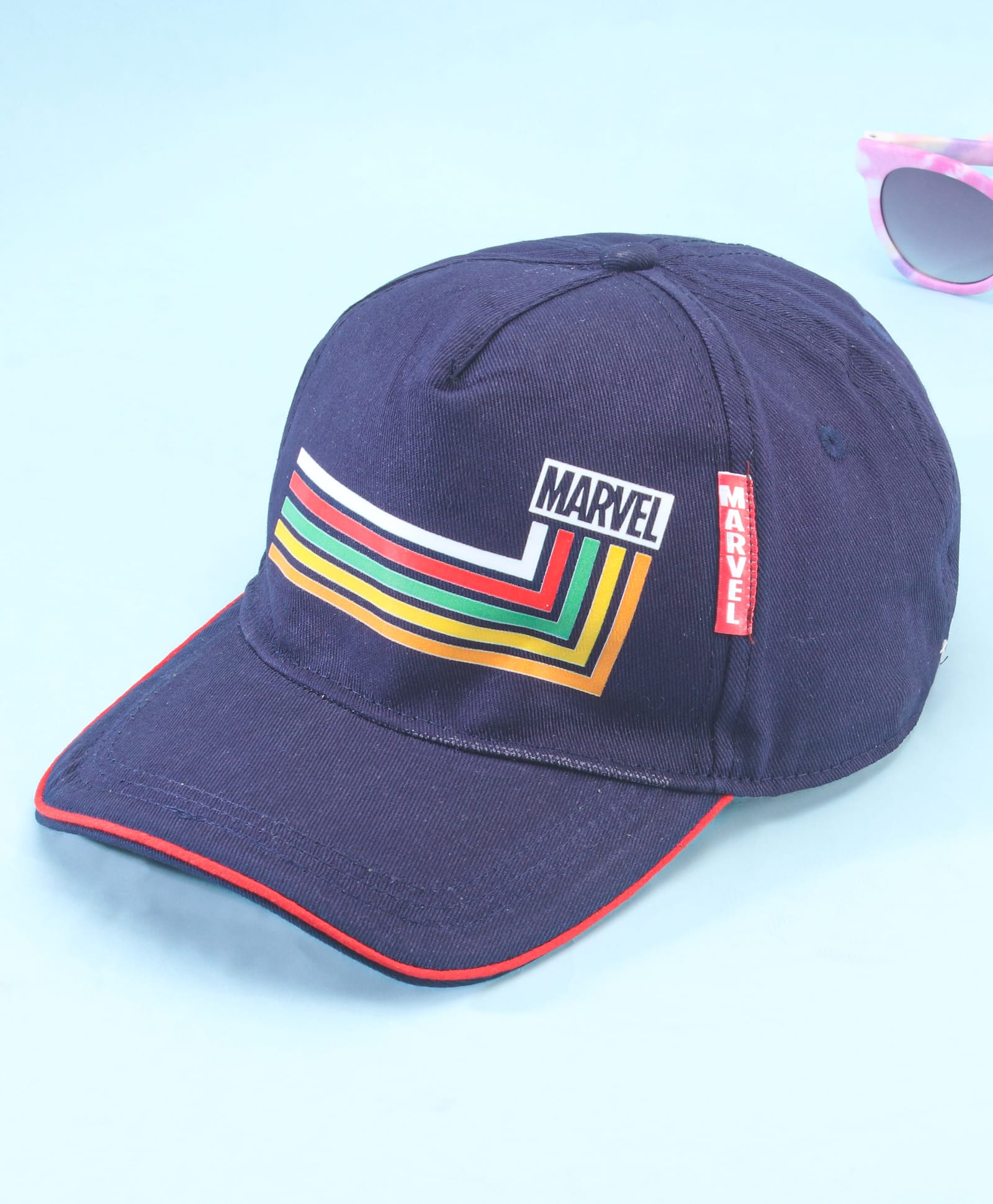 Pine Kids Marvel 100% Cotton Woven Summer Cap With Avengers Graphics And Badge Detailing Navy Blue - Diameter 55 cm-picture-24