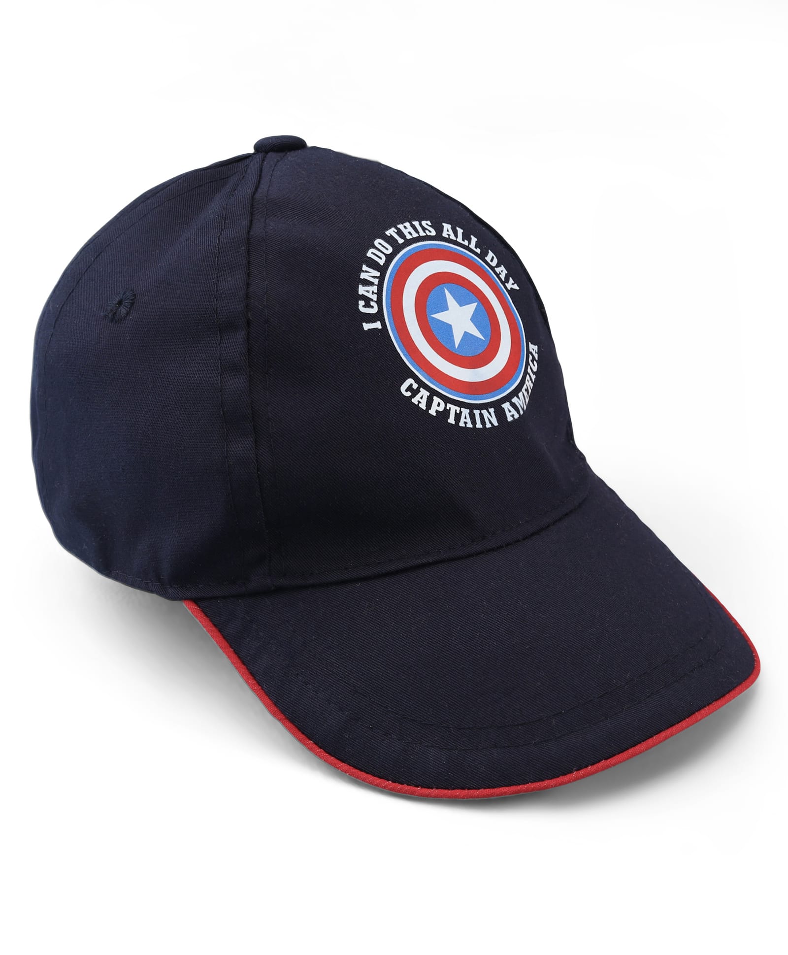 Pine Kids Marvel Cotton Woven Summer Cap with Avengers Graphics & Badge Detailing Navy Blue - Diameter 16 cm