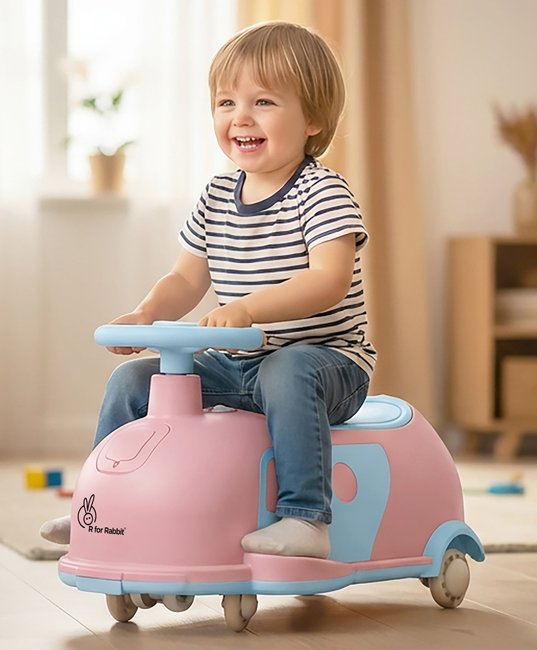R for Rabbit Iya Iya Caravan Swing Car With Led Wheels & ABEC7 Bearing - Pink-image-23
