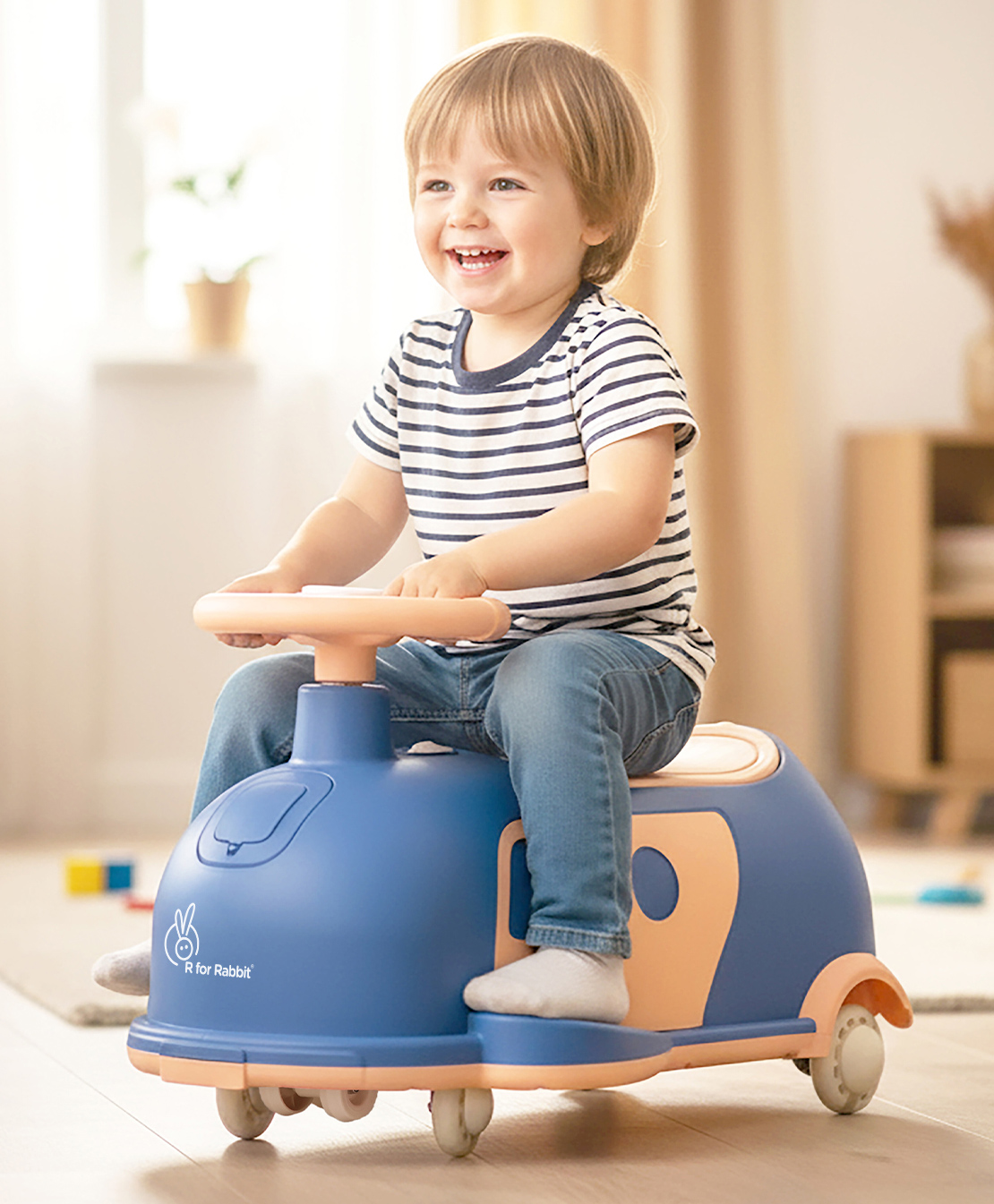 R for Rabbit Iya Iya Caravan Swing Car With Led Wheels & ABEC7 Bearing - Blue-picture-1
