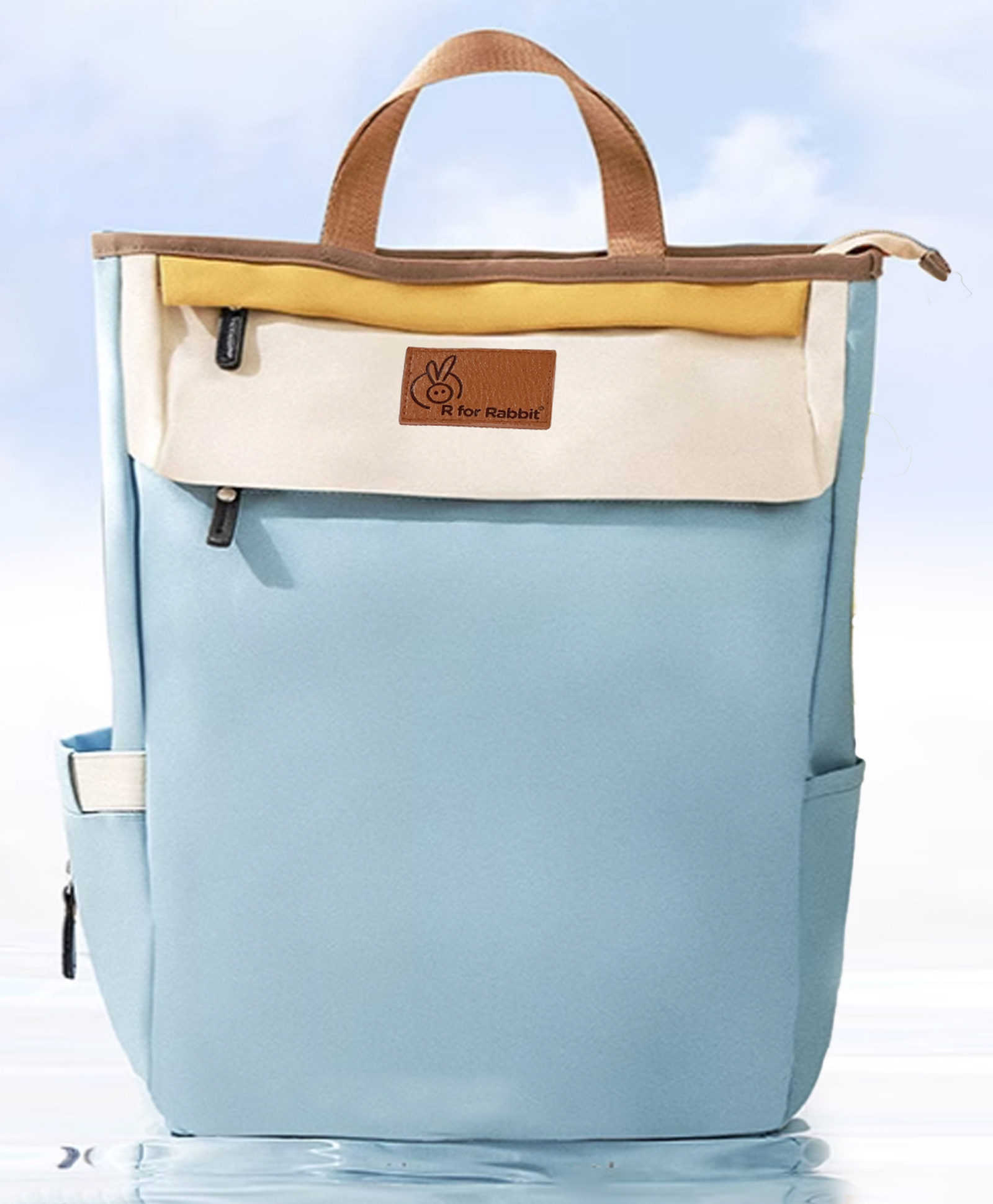 R for Rabbit Caramello Daisy Diaper Bags for Mother, Multipurpose & Large Capacity Stylish Maternity Diaper Backpack for Mom (Blue Cream)-image-48