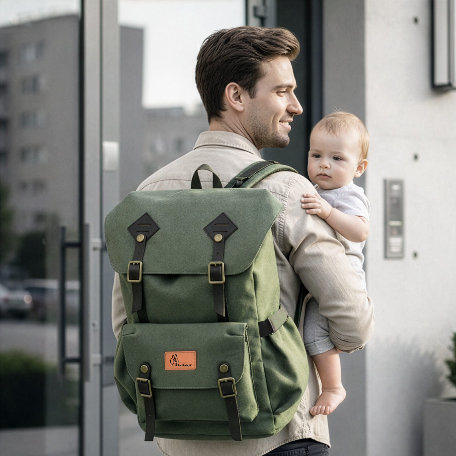 R for Rabbit Caramello Sportz Diaper Bags for Mother, Multipurpose & Large Capacity Stylish Maternity Diaper Backpack for Mom (Military Green)-image-24