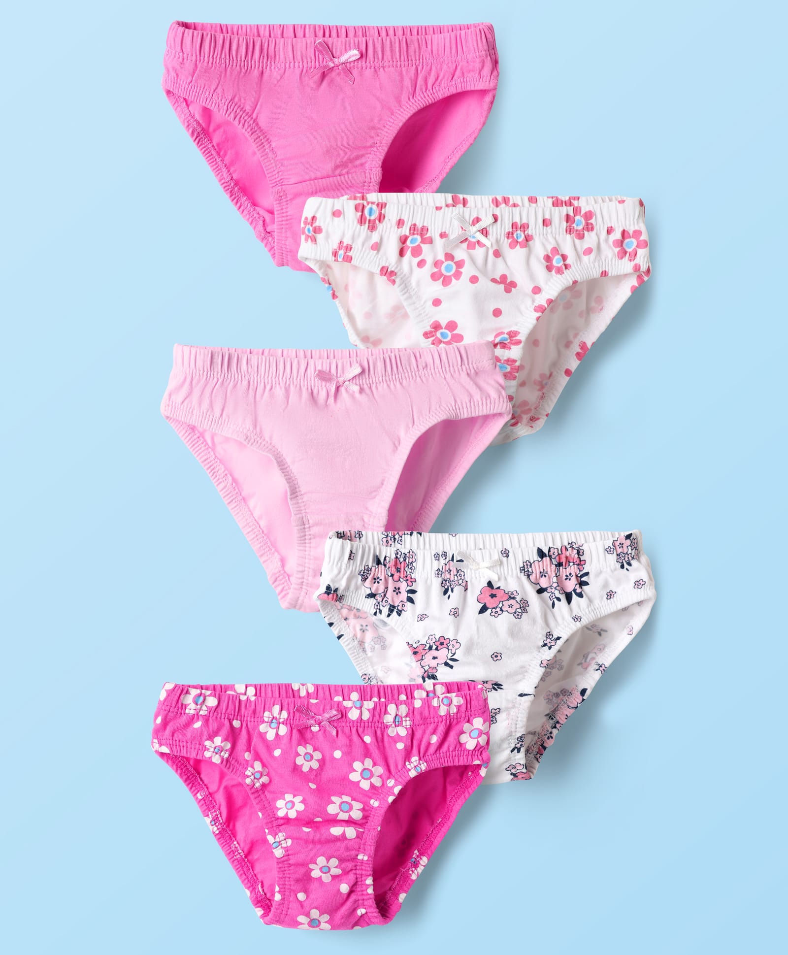 Honeyhap Premium Cotton Elastane Knit Panties With Polka Dots & Cherry Print Pack Of 5 - Multicolour-image-25