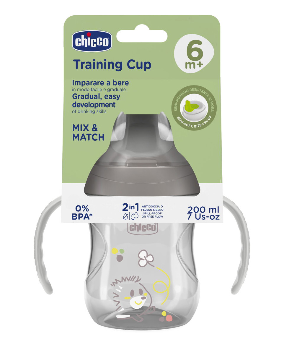 Chicco Training Cup with Semi Soft Spout 200 ml - Grey-picture-39