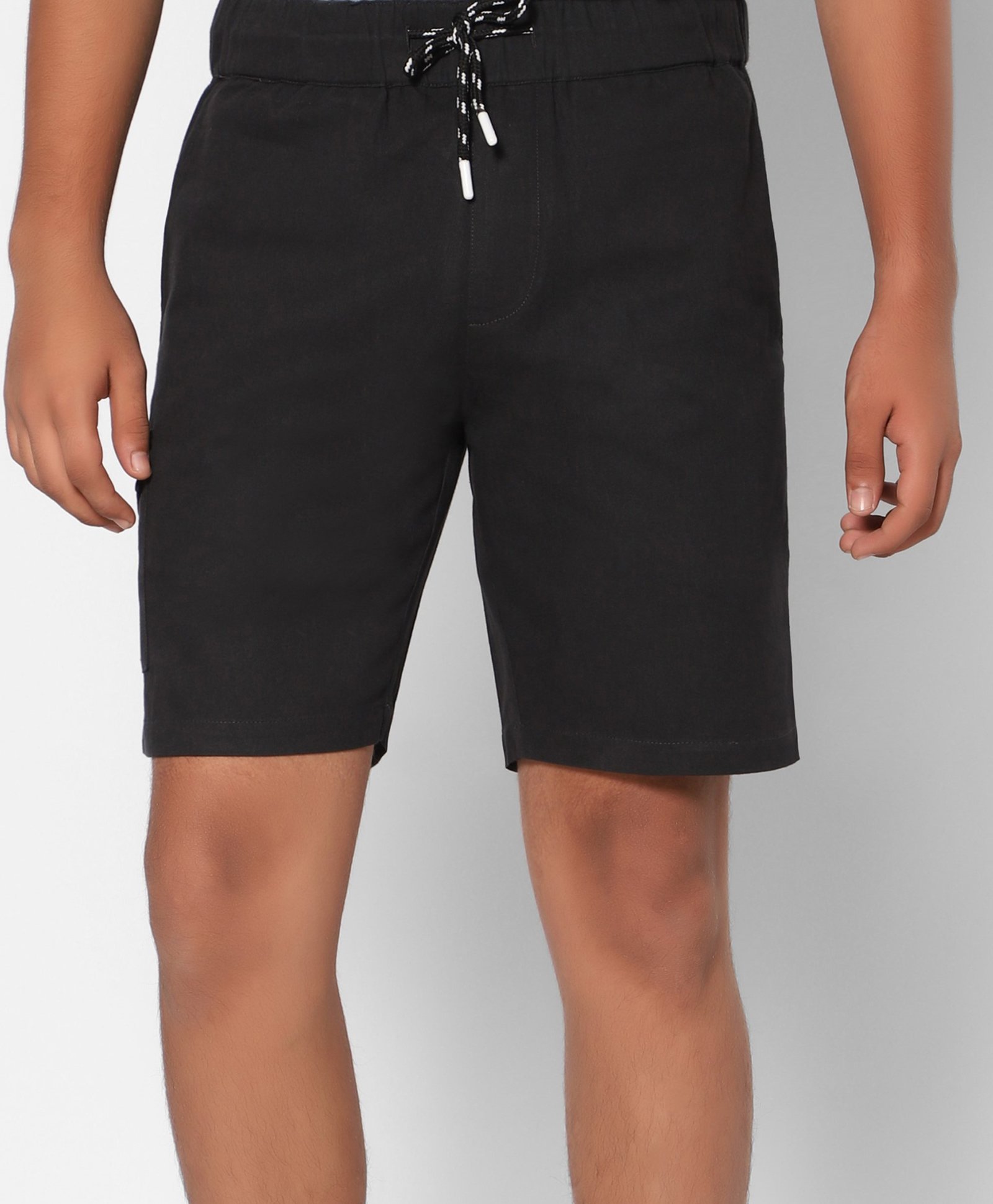 TeenTrums 100% Cotton Solid Shorts - Black-picture-13