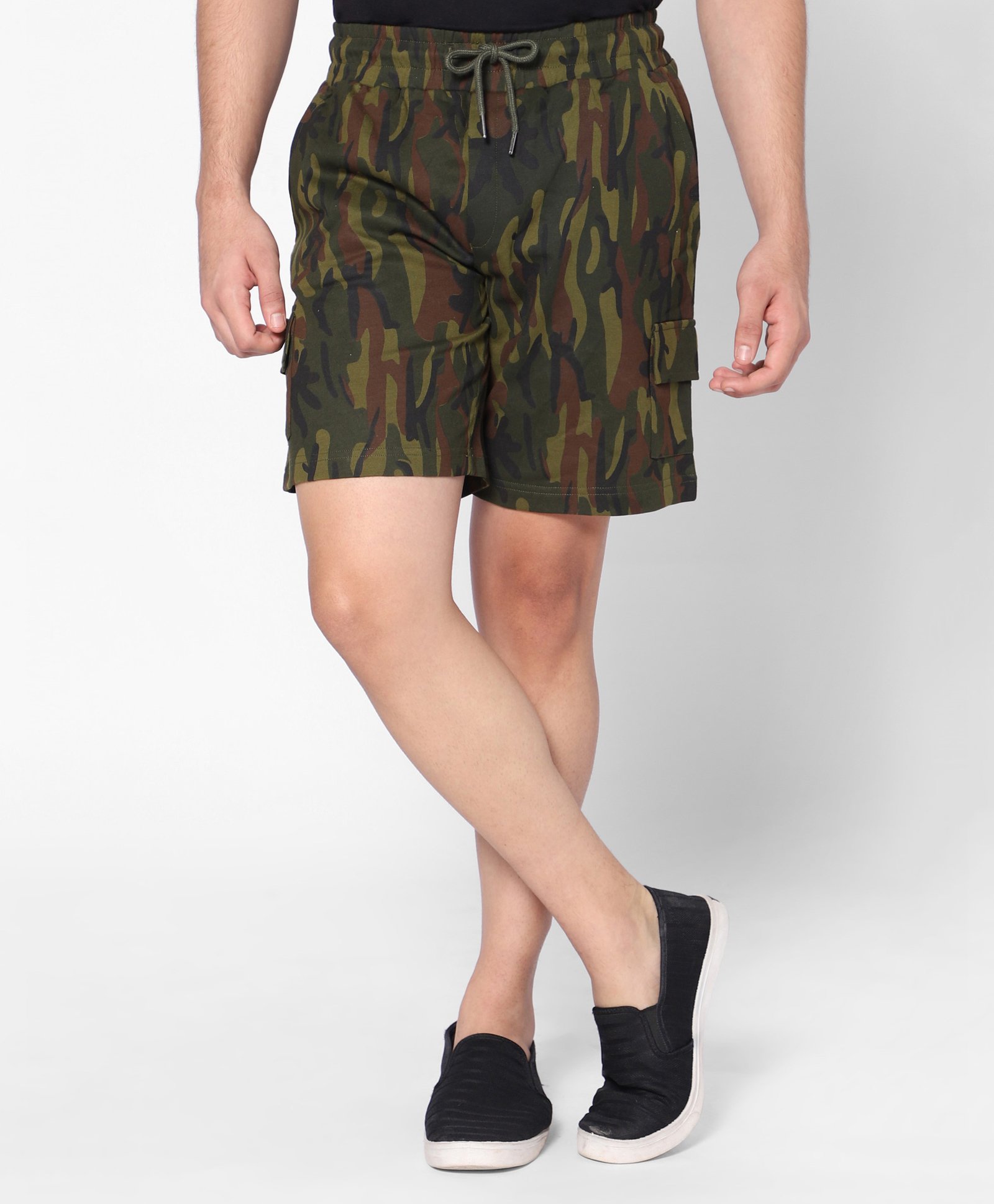 TeenTrums 100% Cotton Camouflage Printed Shorts - Green-picture-10