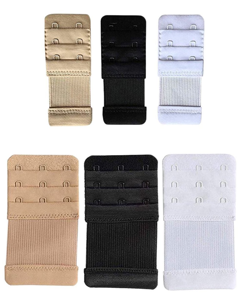 Fabme Pack Of 6 Solid Bra Extender Hooks - Skin White & Black-picture-16