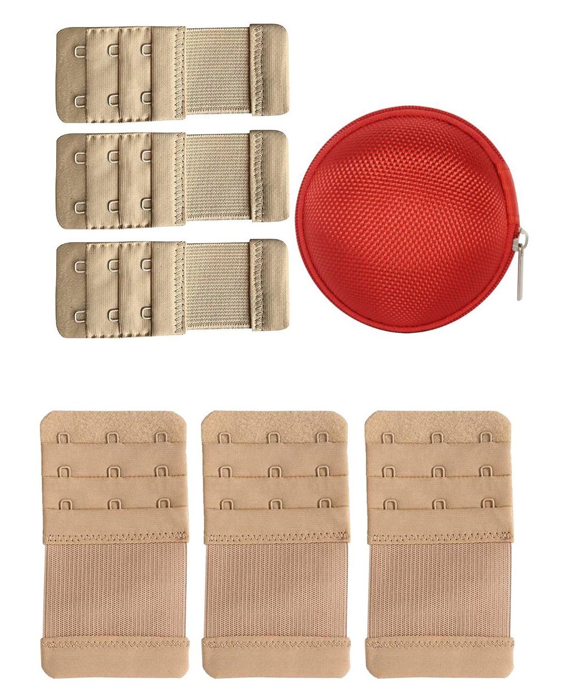 Fabme Pack Of 6 Solid Bra Extender Hooks With Pouch - Skin-picture-13