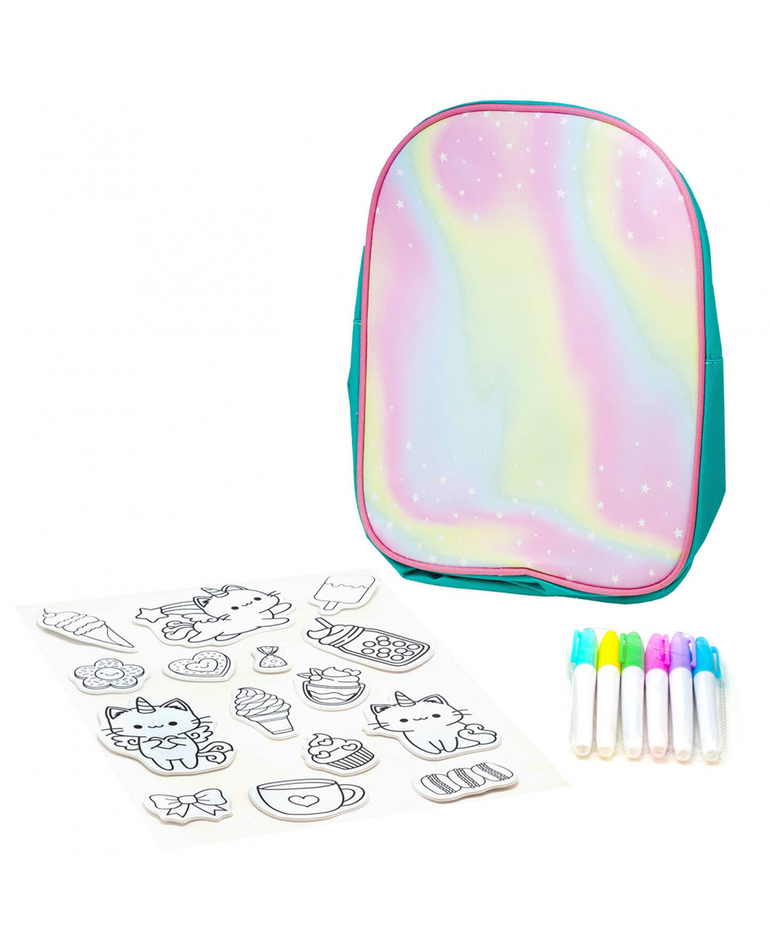 Azhari Bag Pack for Kids With 6 Markers Stickers and Convenient Size for Kids Pack of 1 Color and Design May Vary - Height 5.9 Inches-image-27