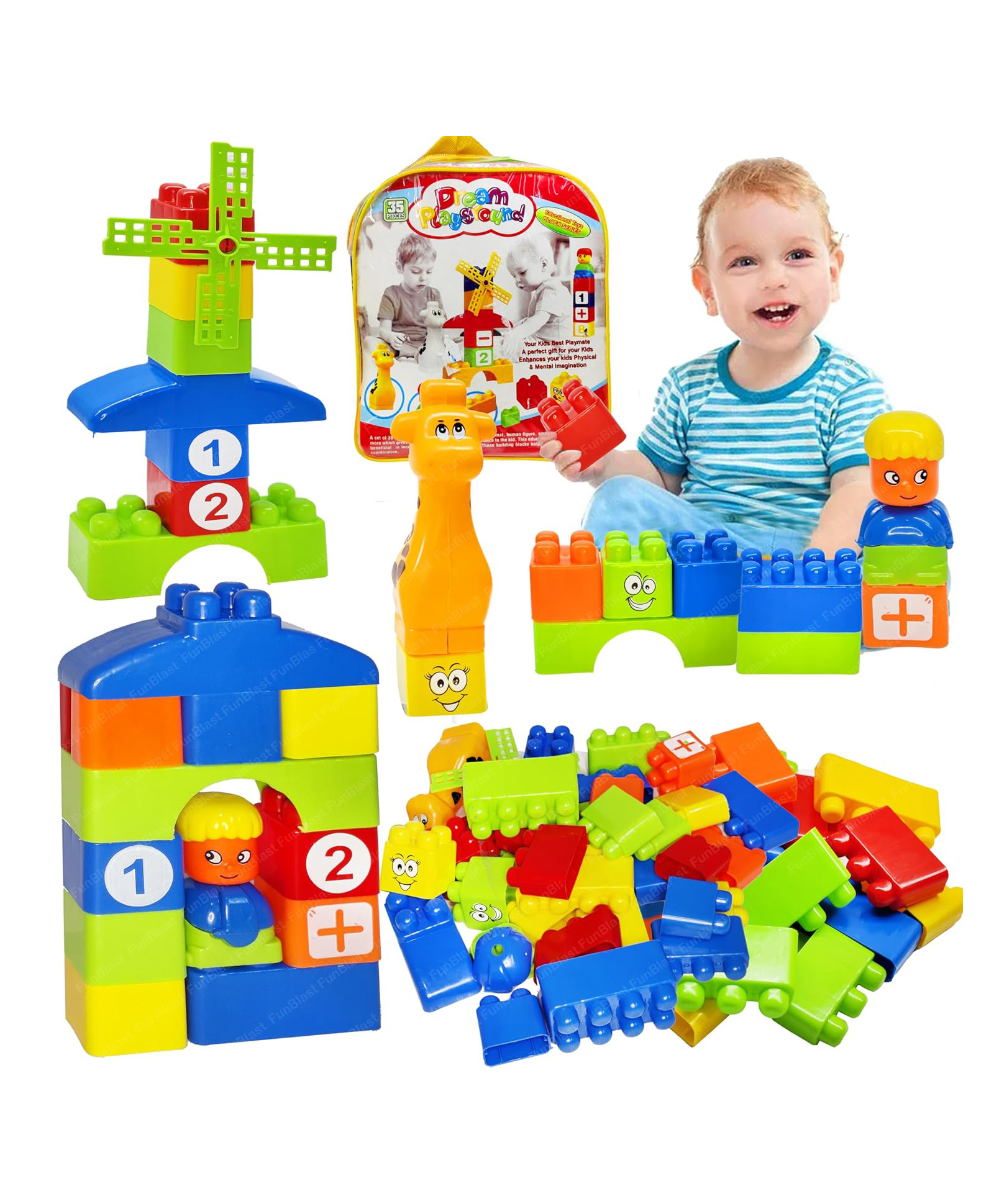Bunie Big Mega Sized Cartoon Building Blocks for Kids35 Pcs Multicolor-image-20