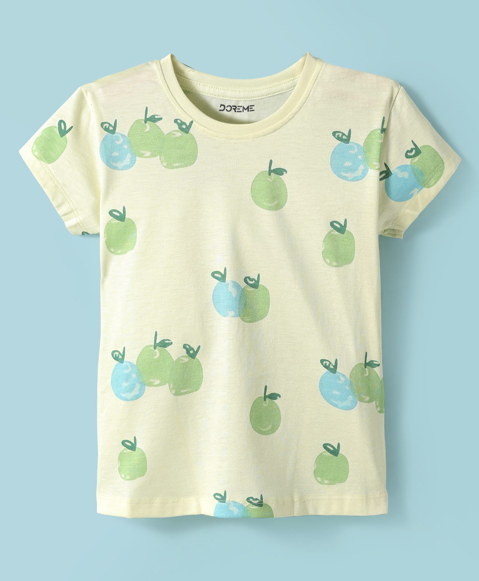 Doreme Single Jersey Half Sleeves T-Shirt with Fruit Print - Light Green-picture-46