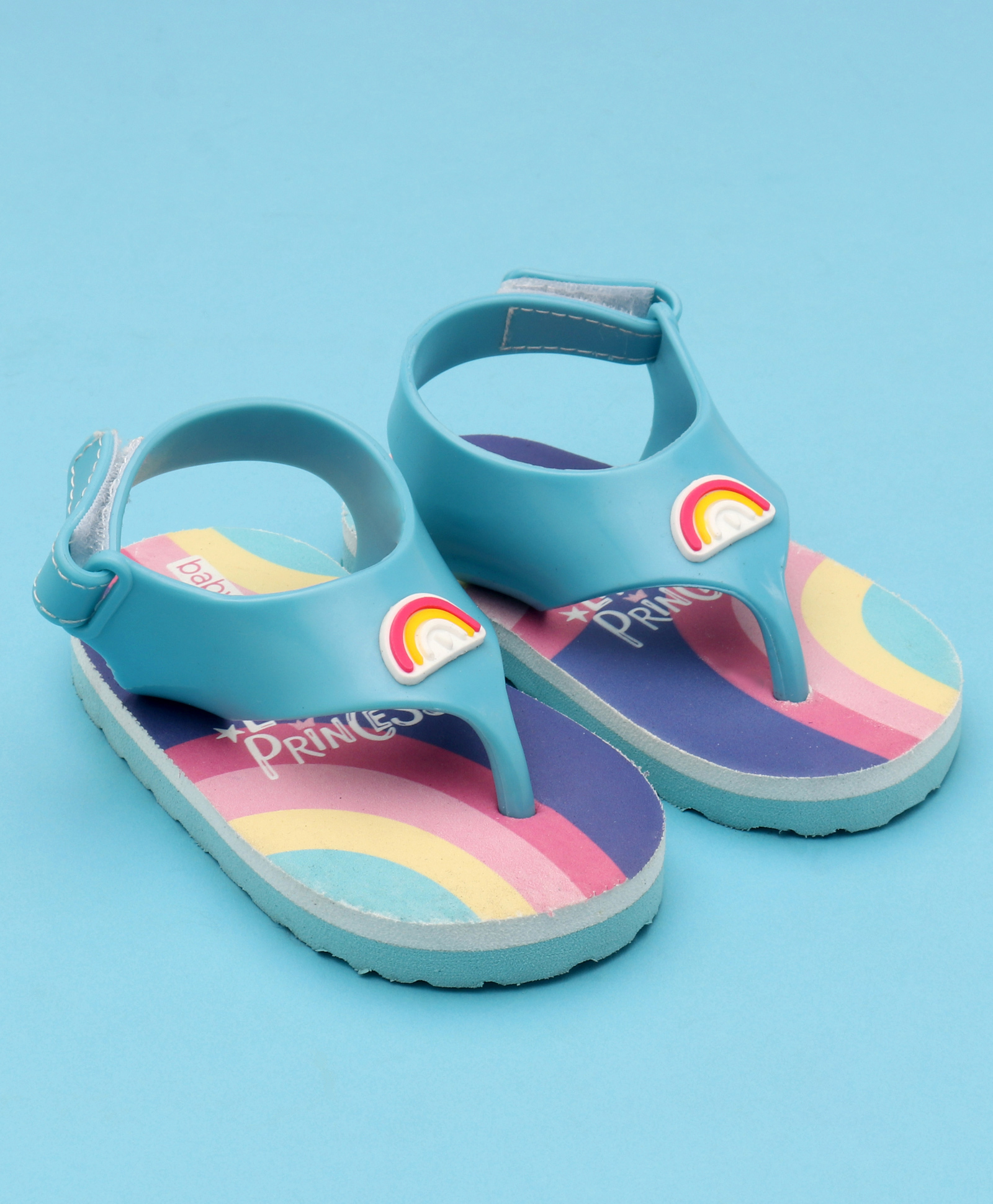 Babyoye Flip Flops with Velcro Closure & Rainbow Print - Multicolor-picture-20