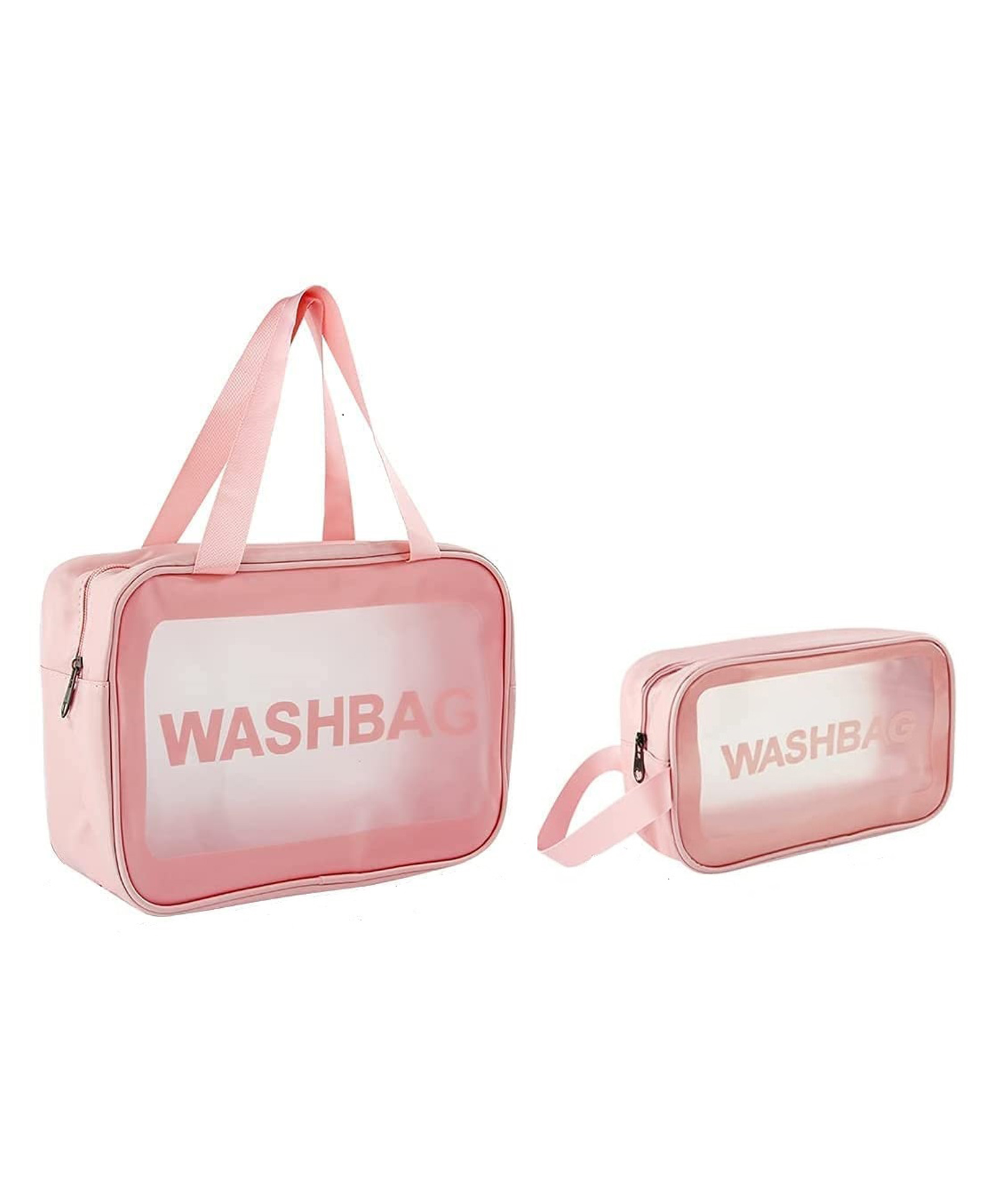 inpout Pack of 2 Clear Pouch SetWaterproof Toiletry Storage Kit (Color may vary)-picture-45