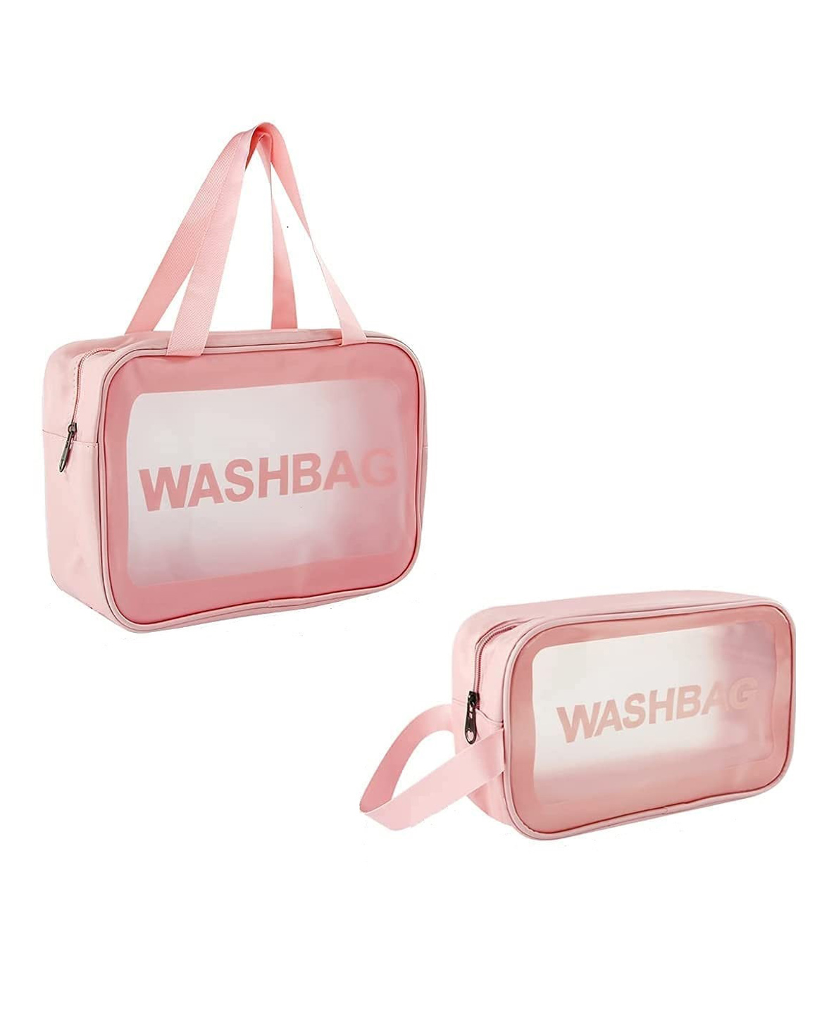 Pack of 2 Clear Pouch SetWaterproof Toiletry Storage Kit (Color may vary)-image-4
