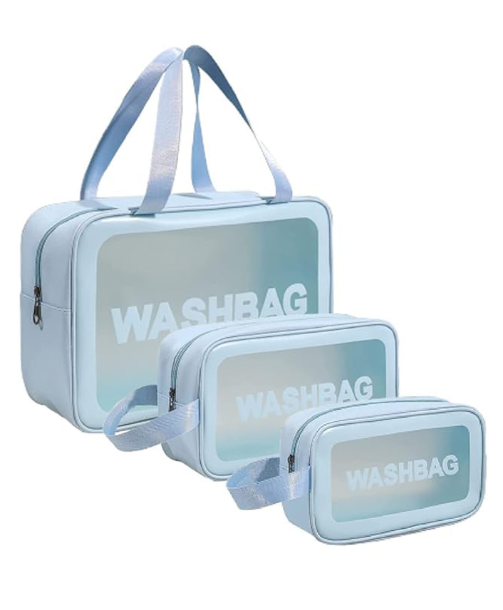 INPOUT Pack of 3 Clear Pouch SetWaterproof Toiletry Storage Kit (Color may vary)-picture-20