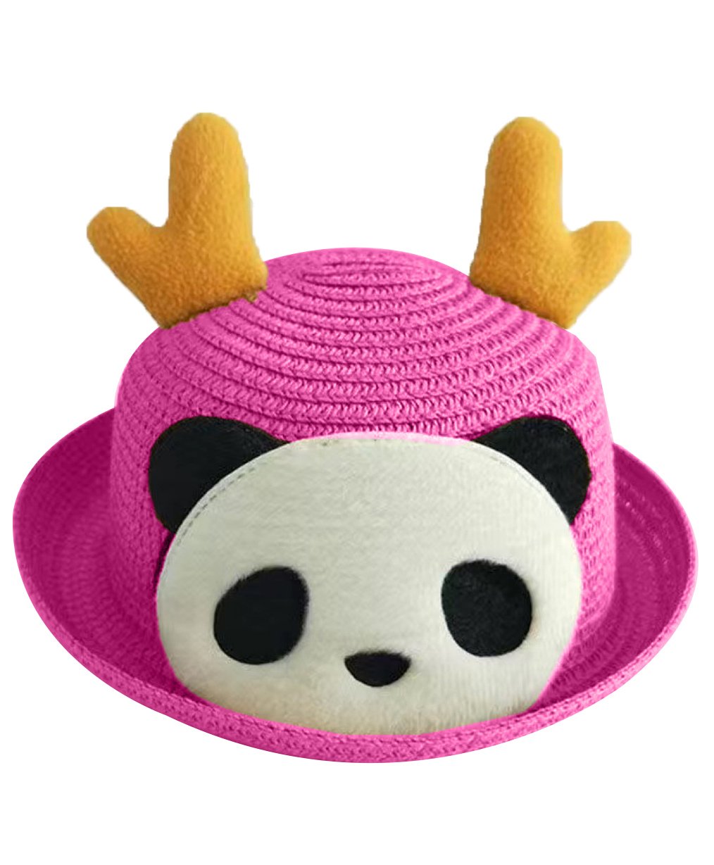 Babymoon Panda Patch & Horns Applique Detailed Cap With String - Pink-picture-21