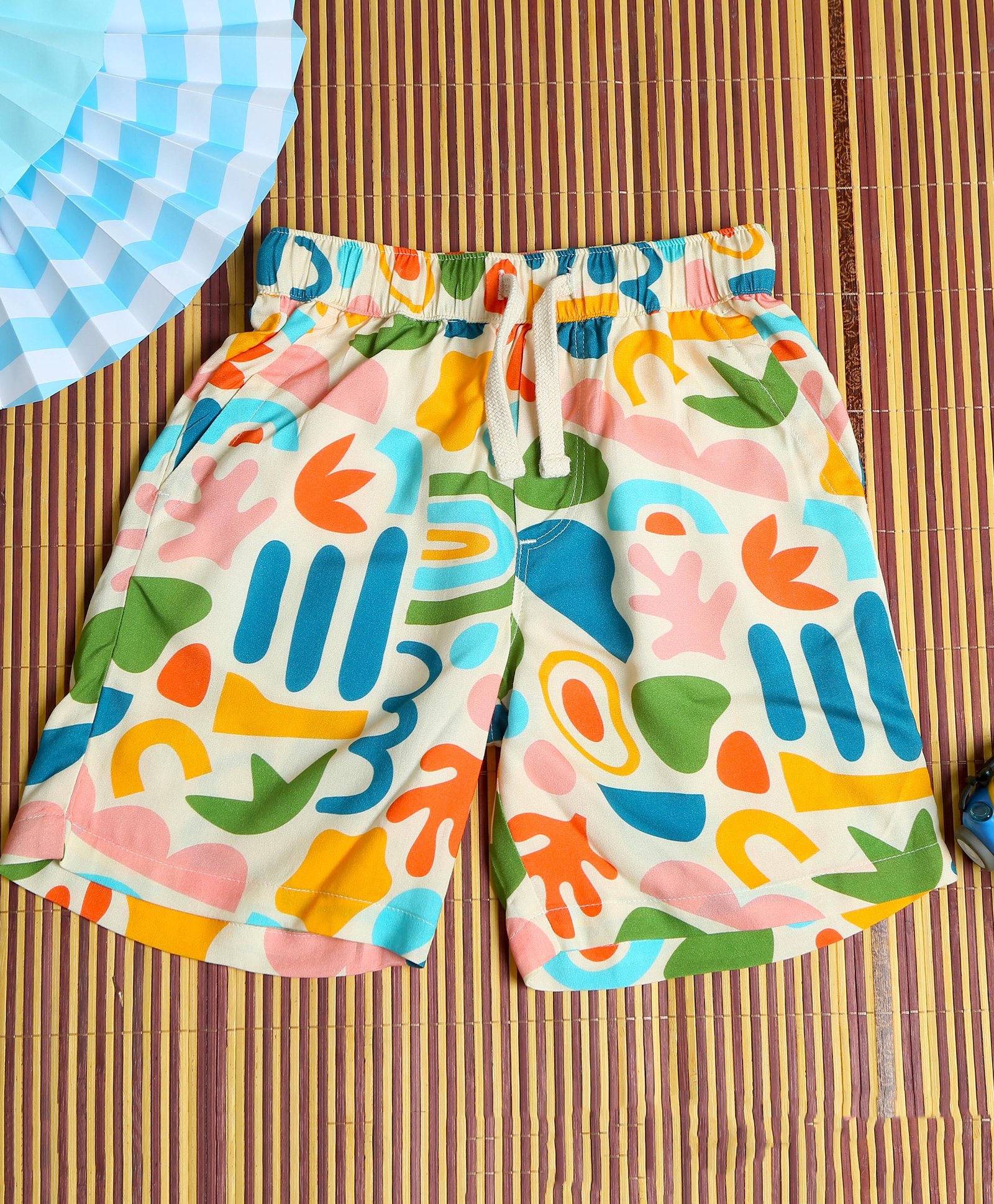 The Lion and the Fish Viscose Doodle Printed Shorts - Multi Colour-picture-12
