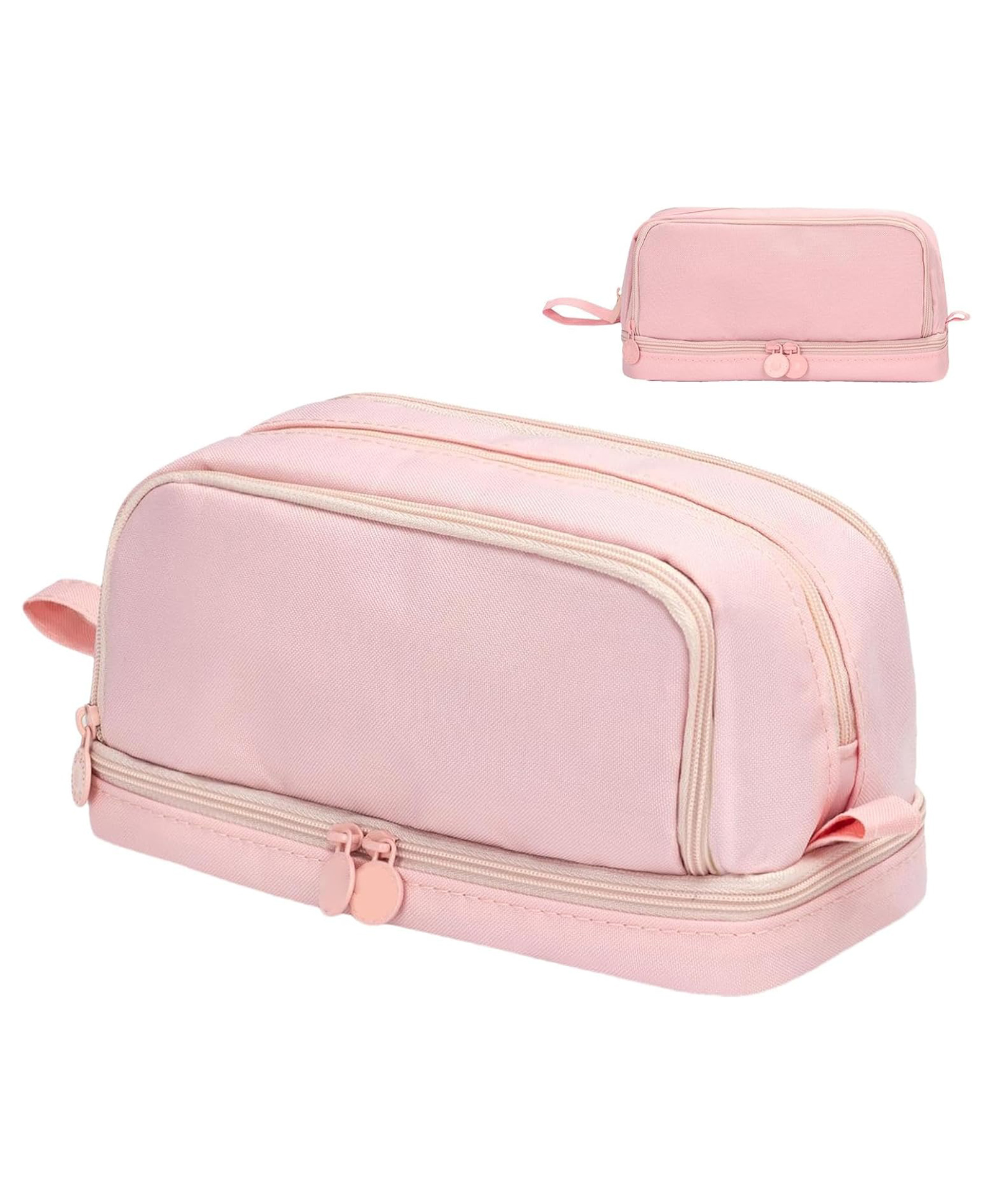 Elecart Large Capacity Pencil Case 4 Zipper Compartments, Big Storage Pencil Pouch with Handle, Aesthetic Stationery Organizer for School, Office, College, Teens & Adults (Pink)-picture-46