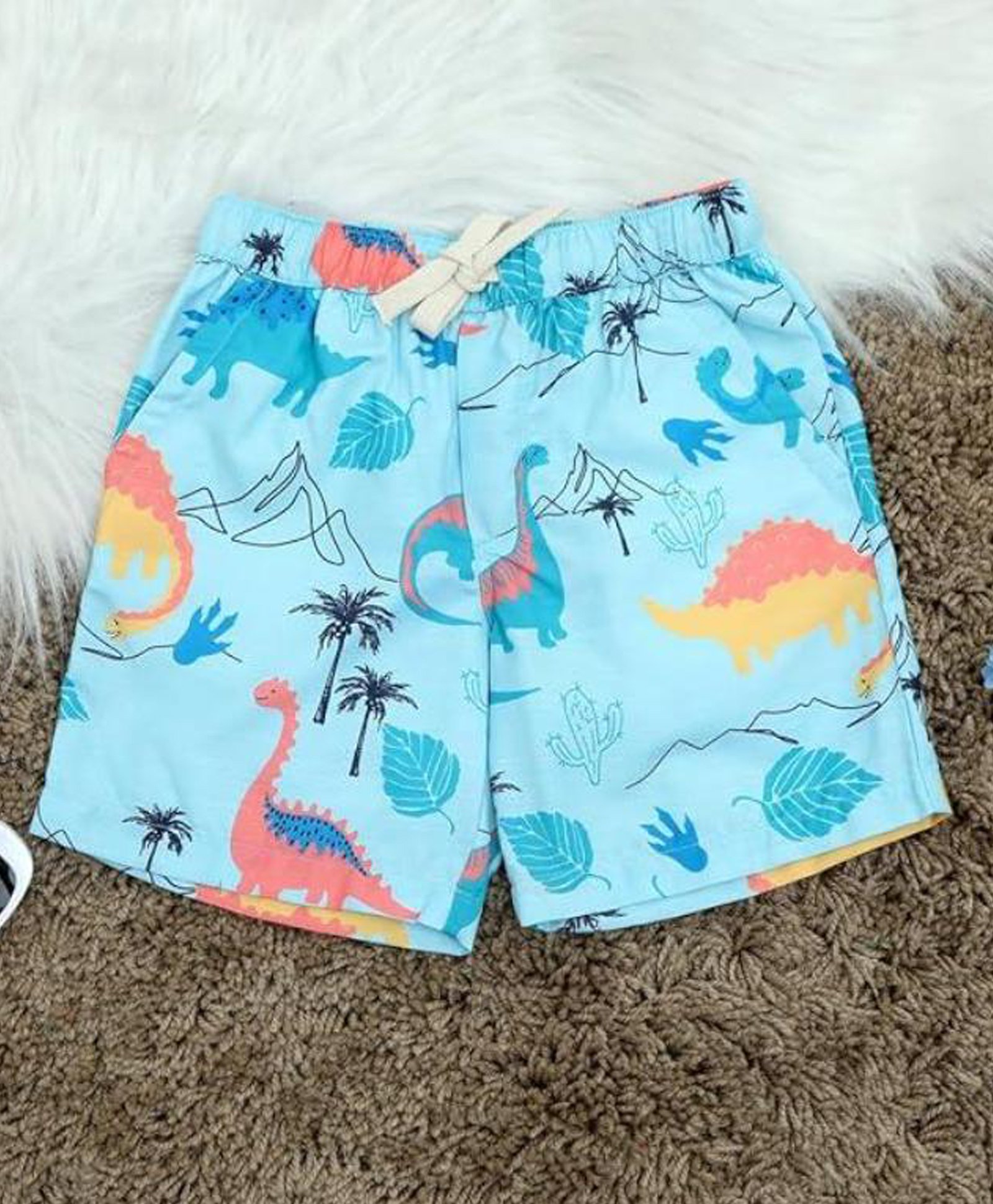 The Lion and the Fish Dinosaurs Printed Shorts - Blue-picture-18