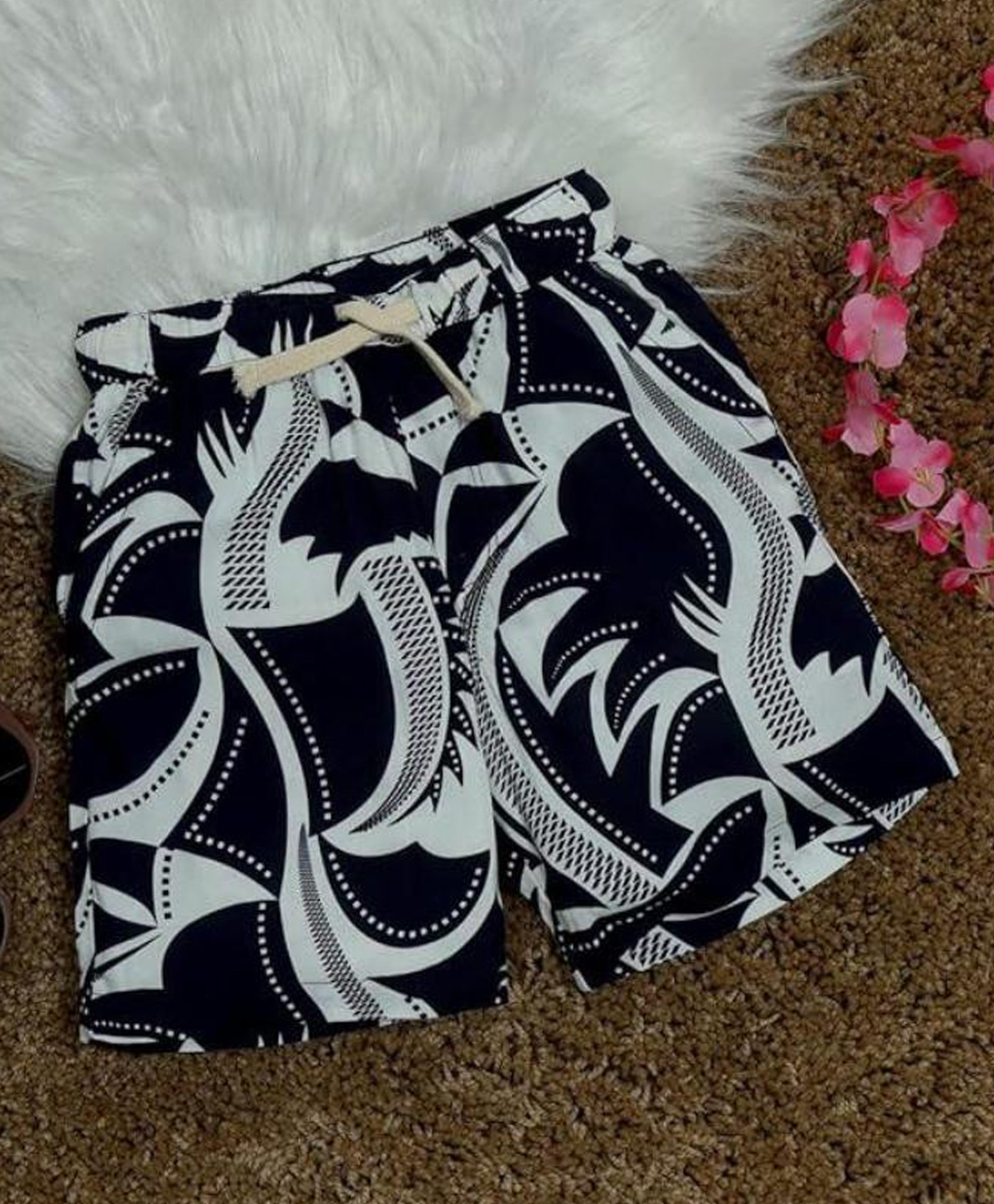 The Lion and the Fish Viscose Abstract Printed Shorts - Navy Blue-picture-11