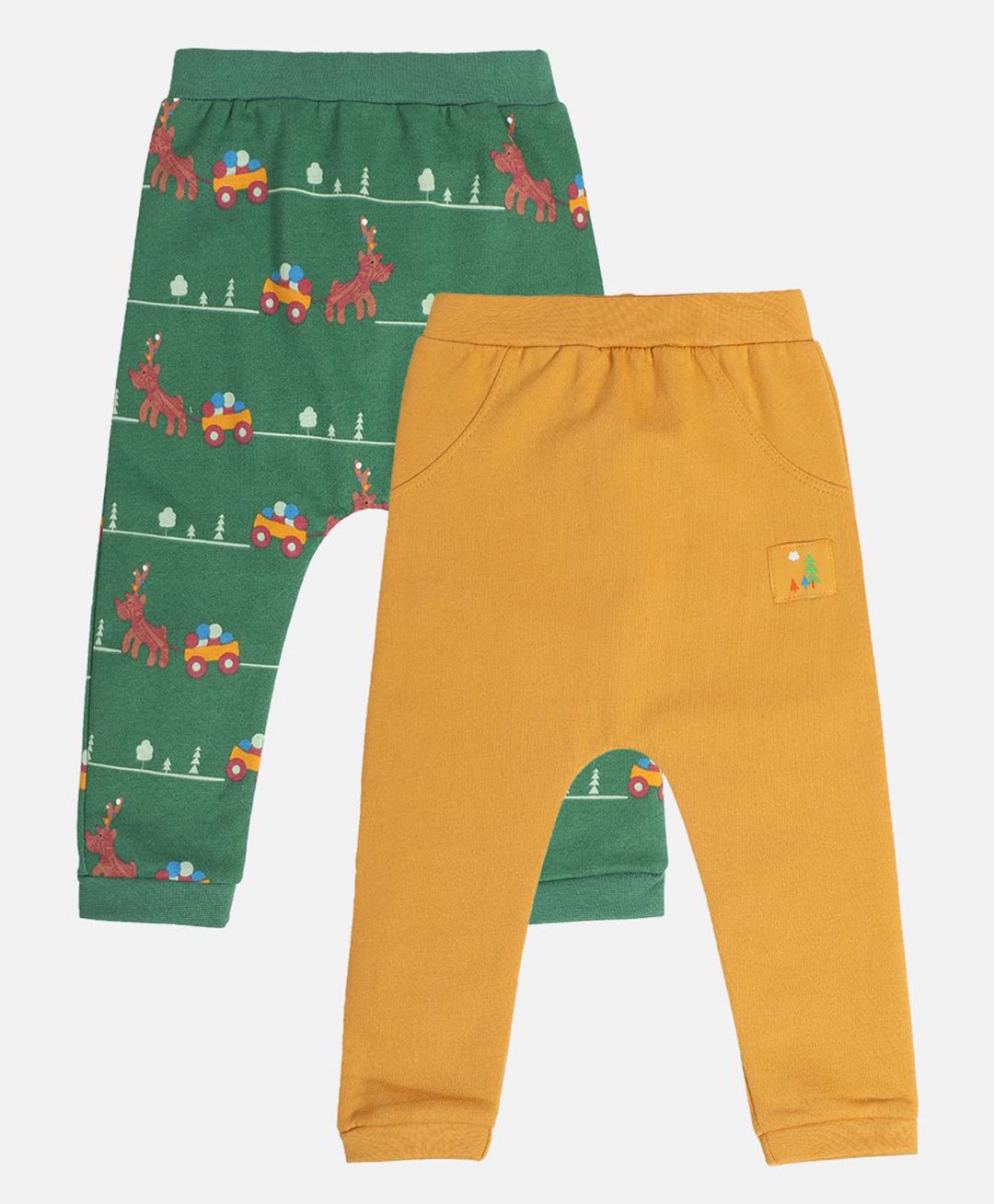 MINI KLUB Cotton Pack Of 2 Patch Detailed & Vehicles Printed Pajamas - Multi Colour-picture-22