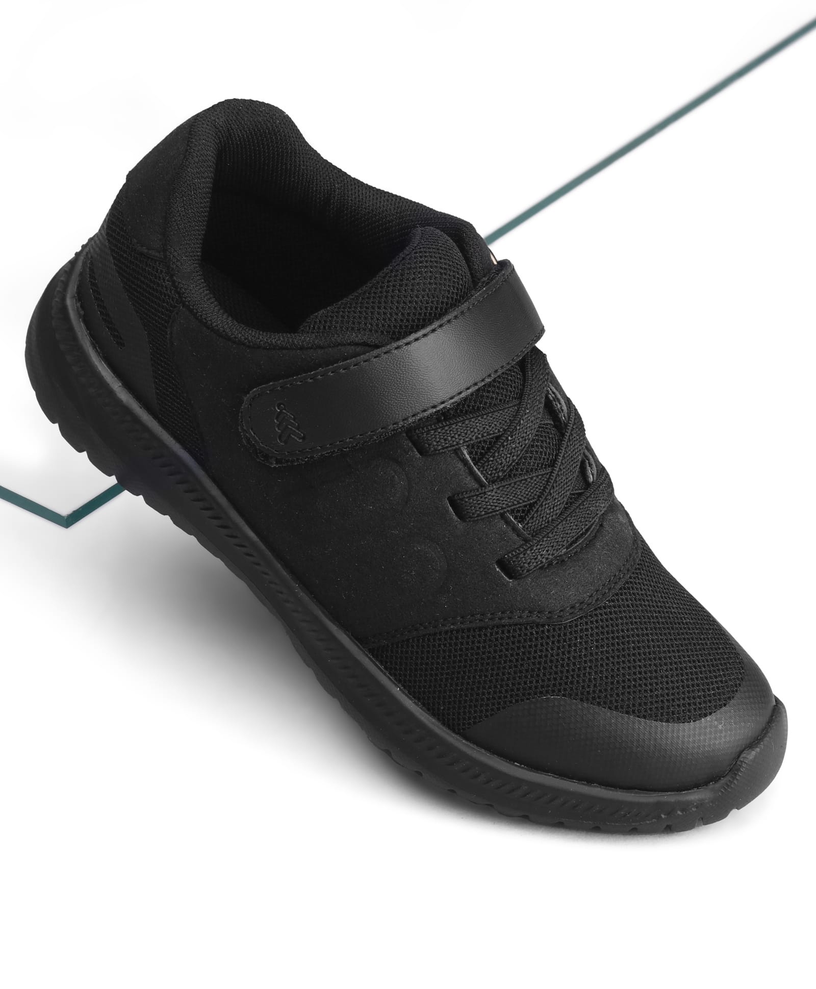 Pine Kids Velcro Closure School Shoes - Black
