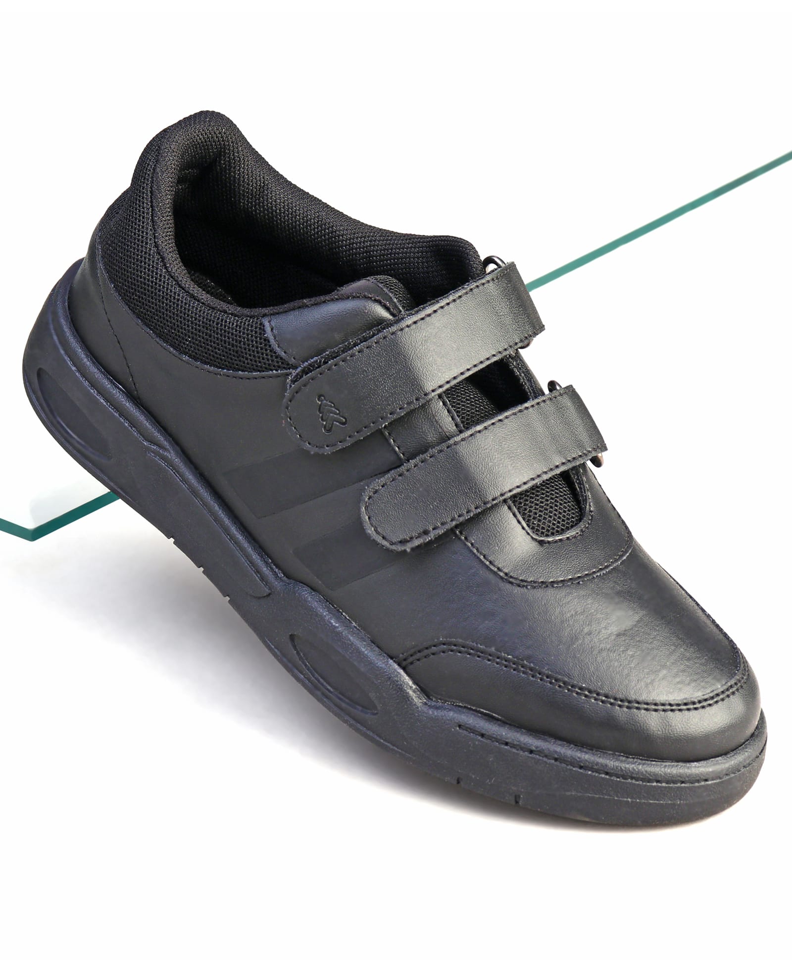Pine Kids Velcro Closure School Shoes - Black