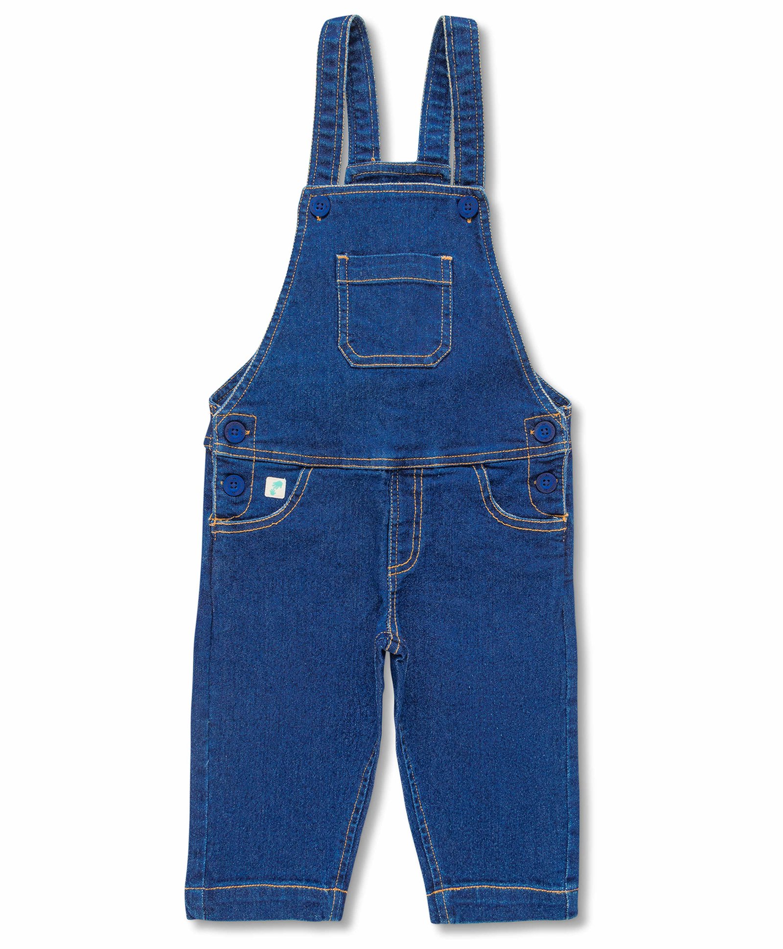 JusCubs Denim Sleeveless Mild Washed Dungaree - Blue-image-16