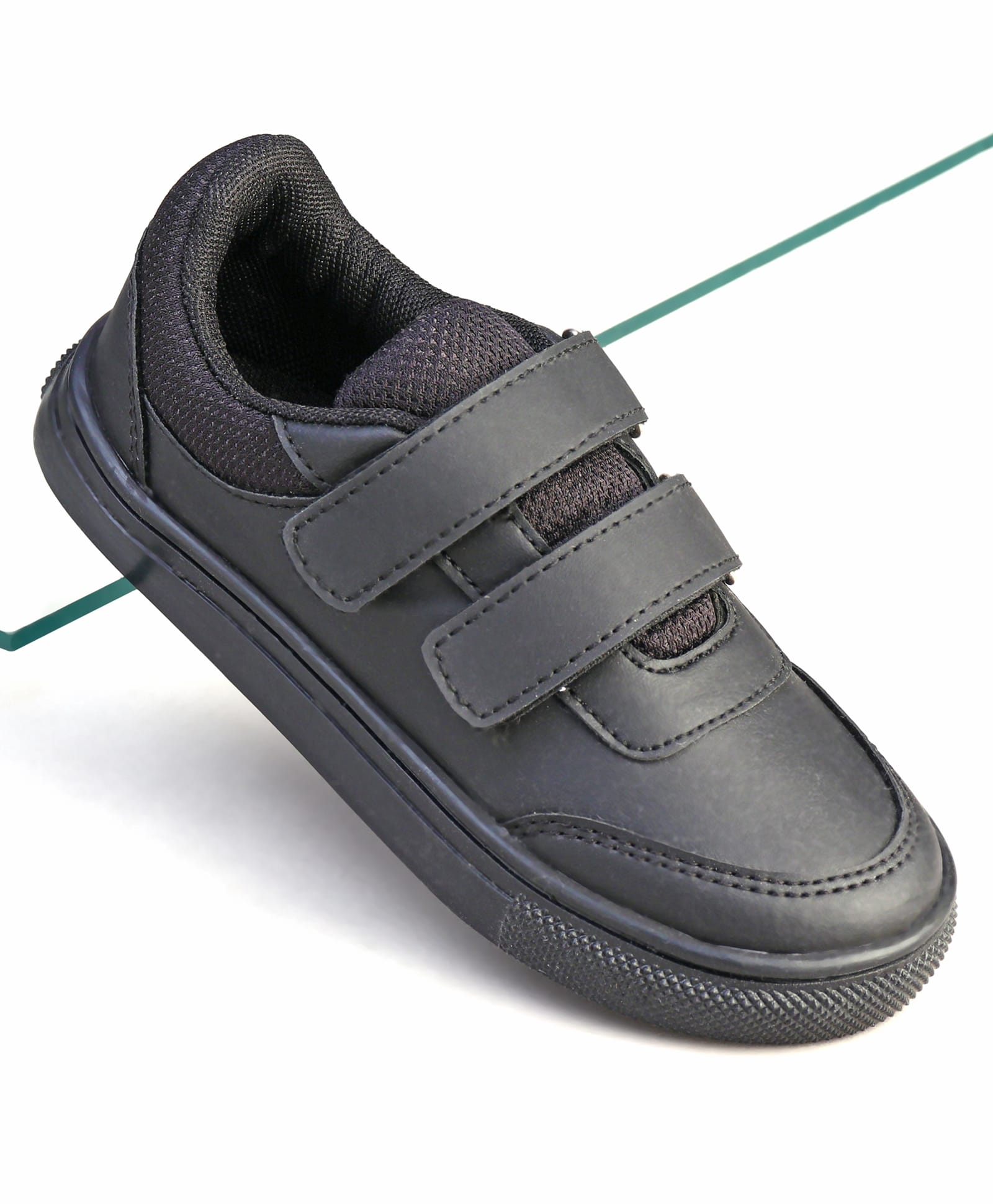 Pine Kids Velcro Closure School Shoes - Black