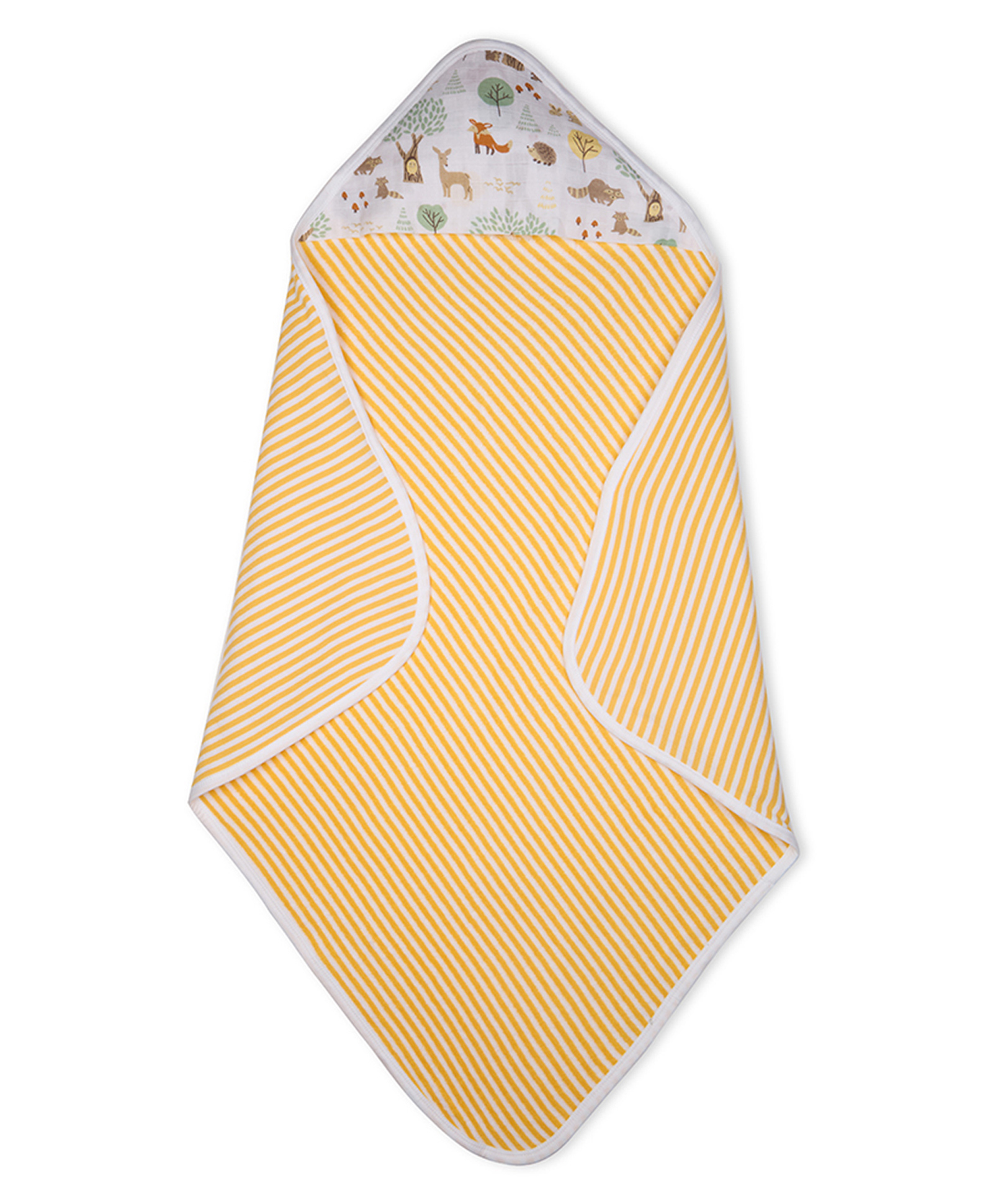 My Milestones Premium Cotton Muslin Hooded Towel with Woodland Wonders Print - Light Orange-picture-43