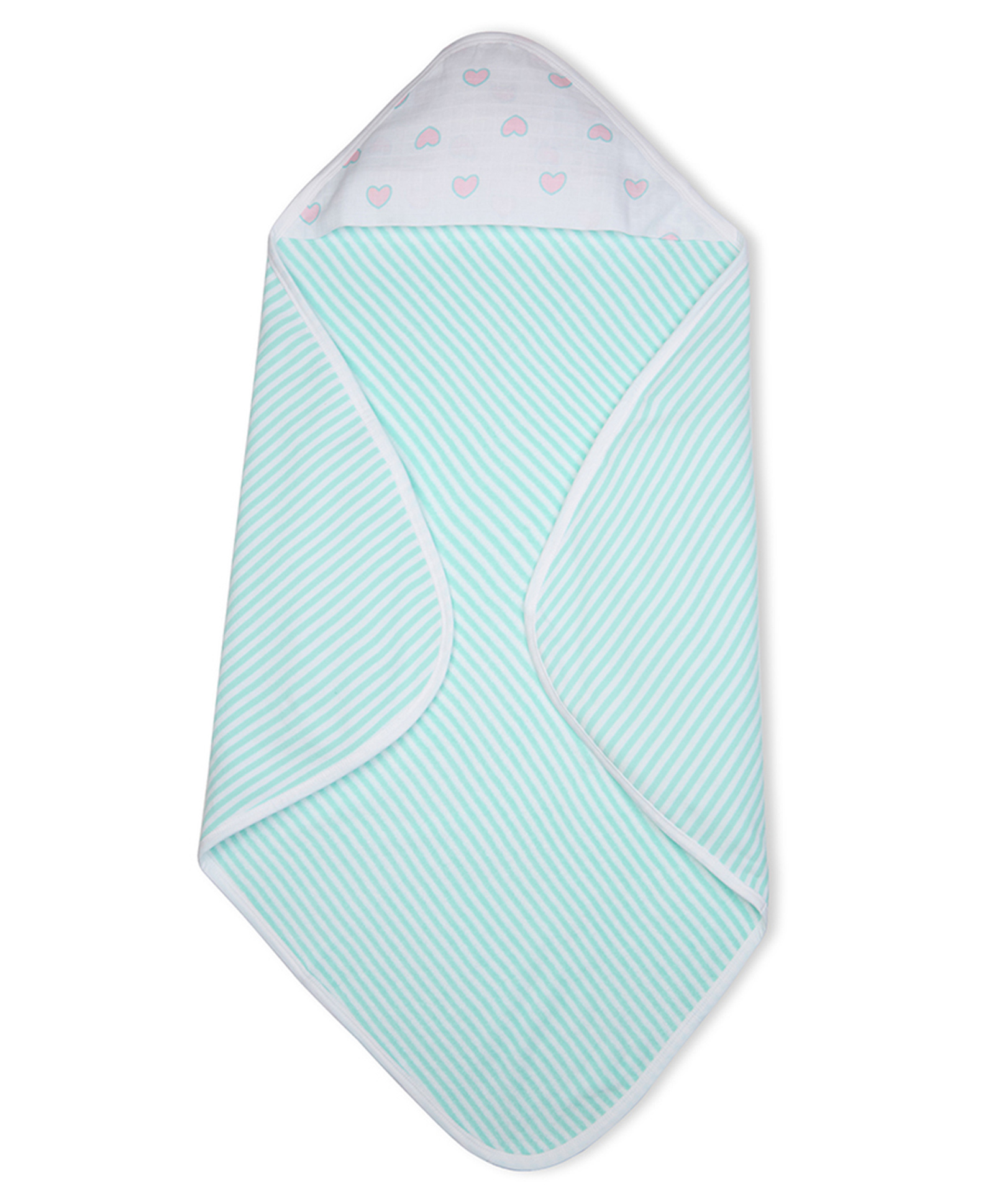 My Milestones Premium Cotton Muslin Hooded Towel with Woodland Wonders Print - Turquoise Blue-picture-13