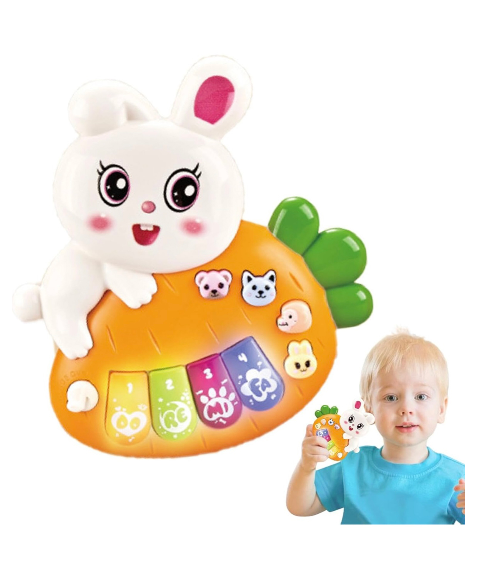 arcade toys ARCADE TOYSRabbit Shape Light Up Musical PianoToy for Kids - Colour may vary-picture-21