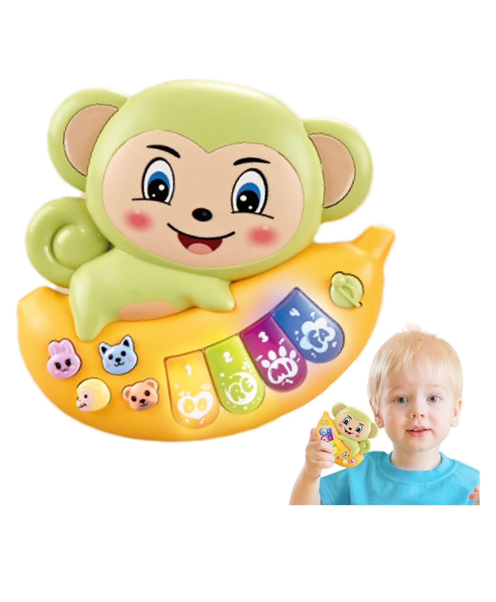 arcade toys ARCADE TOYSMonkey Shape Light Up Musical PianoToy for Kids - Colour may vary-picture-19