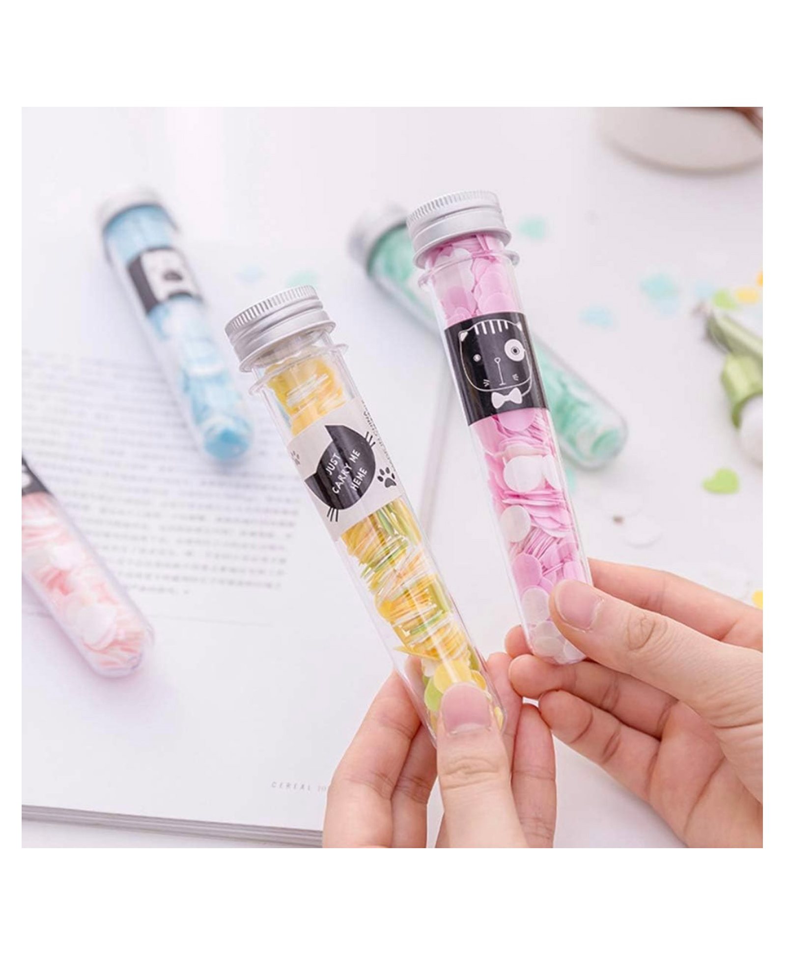 ARCADE TOYS Flower Design Tube Shape Bottle Paper Soap Clean Soft Bath For Travel (Pack Of 4) Colour May Vary-picture-4