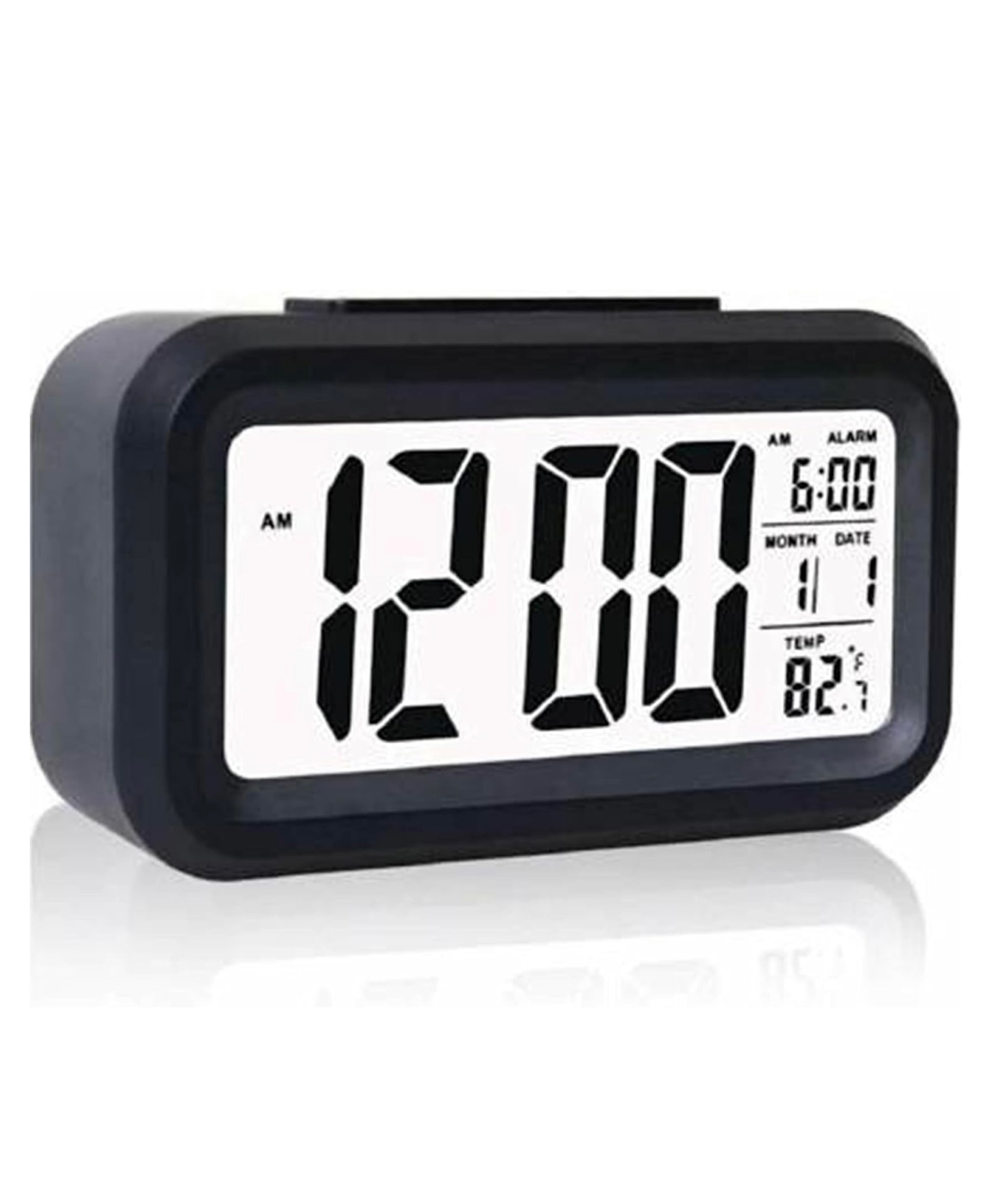 ARCADE TOYS Small Digital Alarm Clock Large Display Bedside Clock with Luminous Temperature Calendar, Battery Powered Alarm Clock for Bedroom Office Desk Table (Colour May Vary)-picture-13