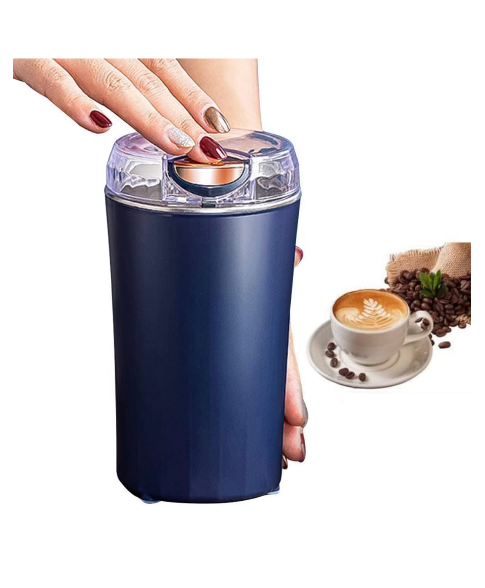 ARCADE TOYS Portable Electric Spice & Coffee Bean Grinder, 200W Stainless Steel Mixer Grinder for Masala & Herbs | for Dry Item, Push Button Control Durable 304 Stainless Steel (Colour May Vary)-image-15