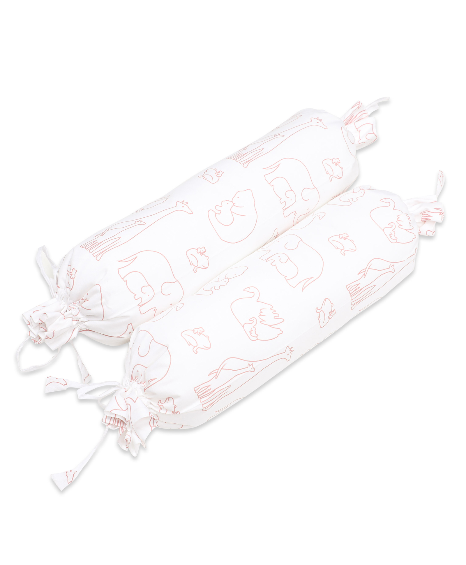 Masilo Organic Cotton 2 Piece Bolsters Set, For Infant/Baby's Nursery 46.5 x 10 cm, Lightweight & Comfortable, soft poly filler, 0 to 2 Years - Butterfly - Pink-image-5