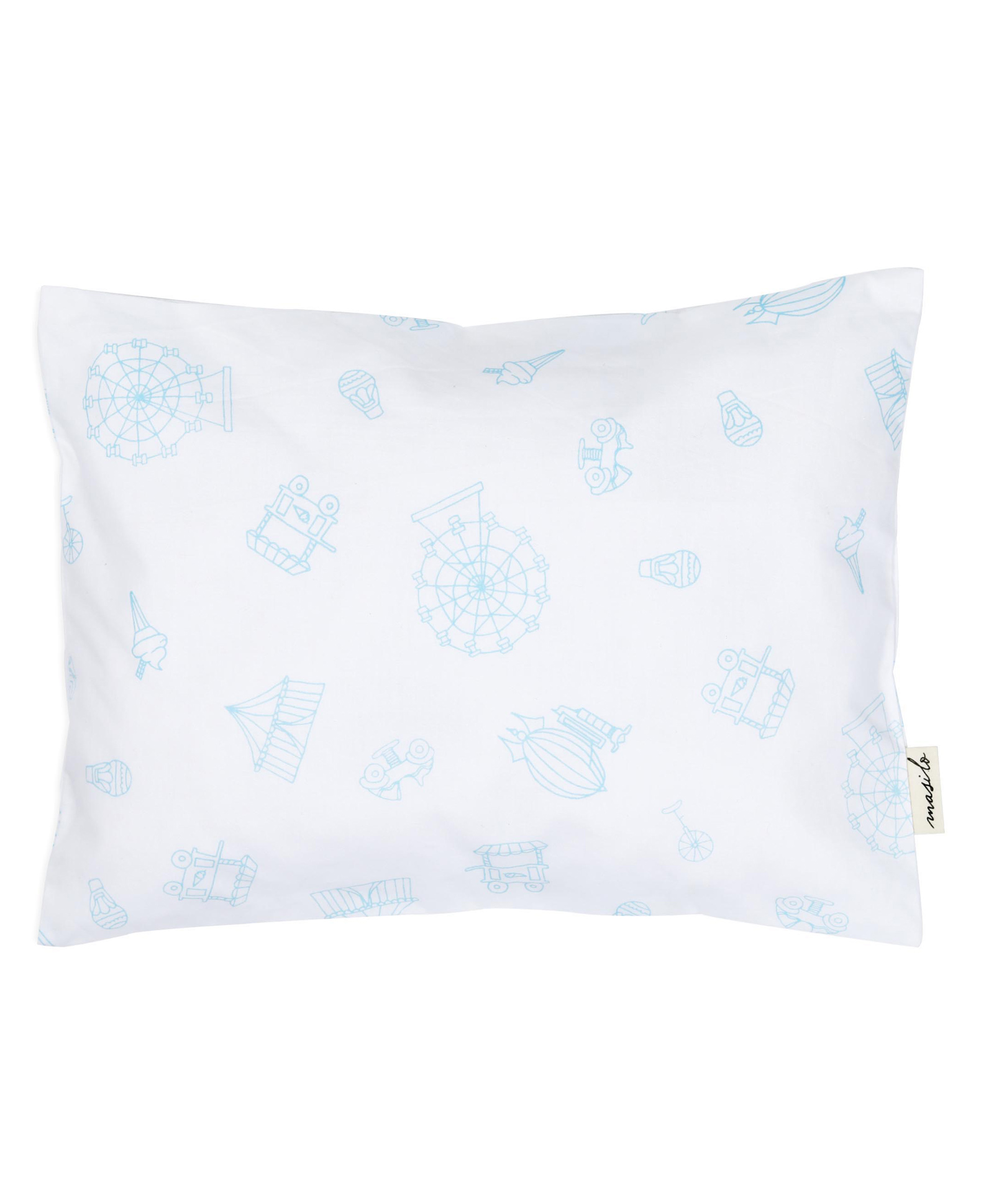 Masilo Organic Cotton 1 Piece Pillow, For Infant/Baby's Nursery 22 x 30 cm, Lightweight & Comfortable, soft poly filler, 0 to 2 Years - Carnival - Blue-image-41