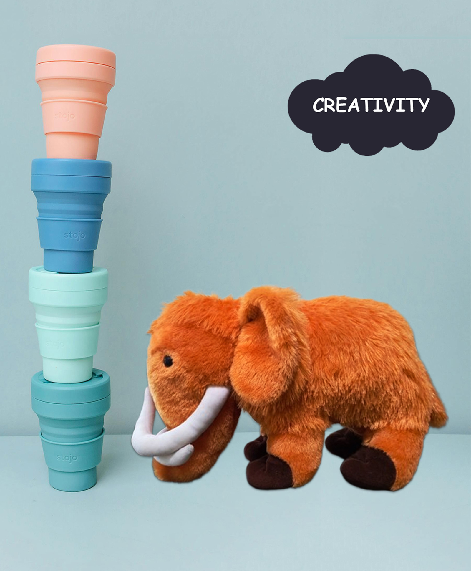 GoldenHub 40 cm Jumbo Plush Elephant Soft Toy, Brown Fur, White Tusks-image-5